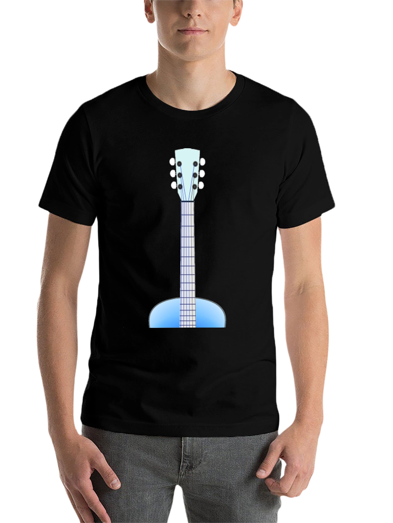Black Guitar Graphic Black Tee - Music Lover's Apparel view 7