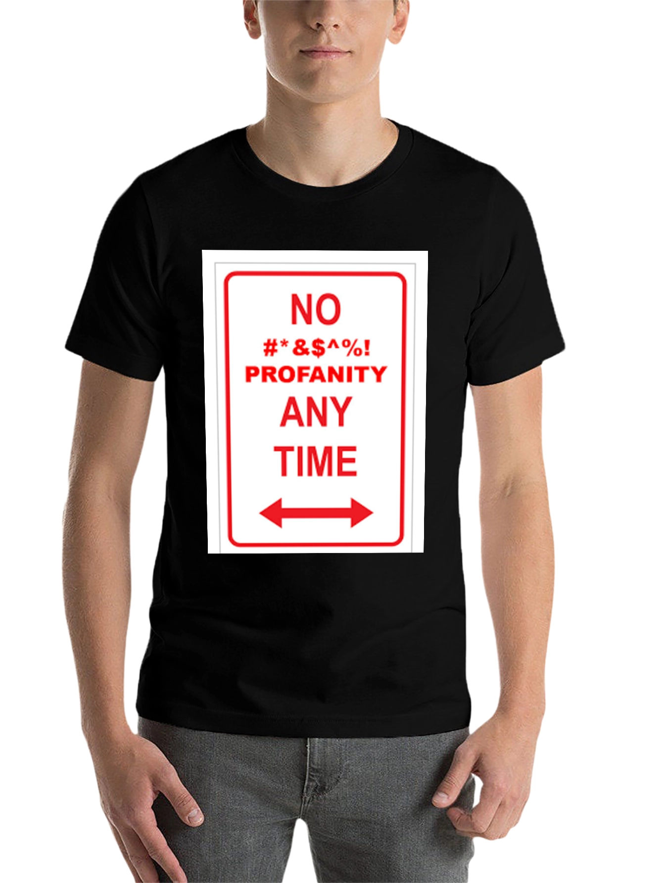 Black No Profanity Anytime Graphic Tee view 7
