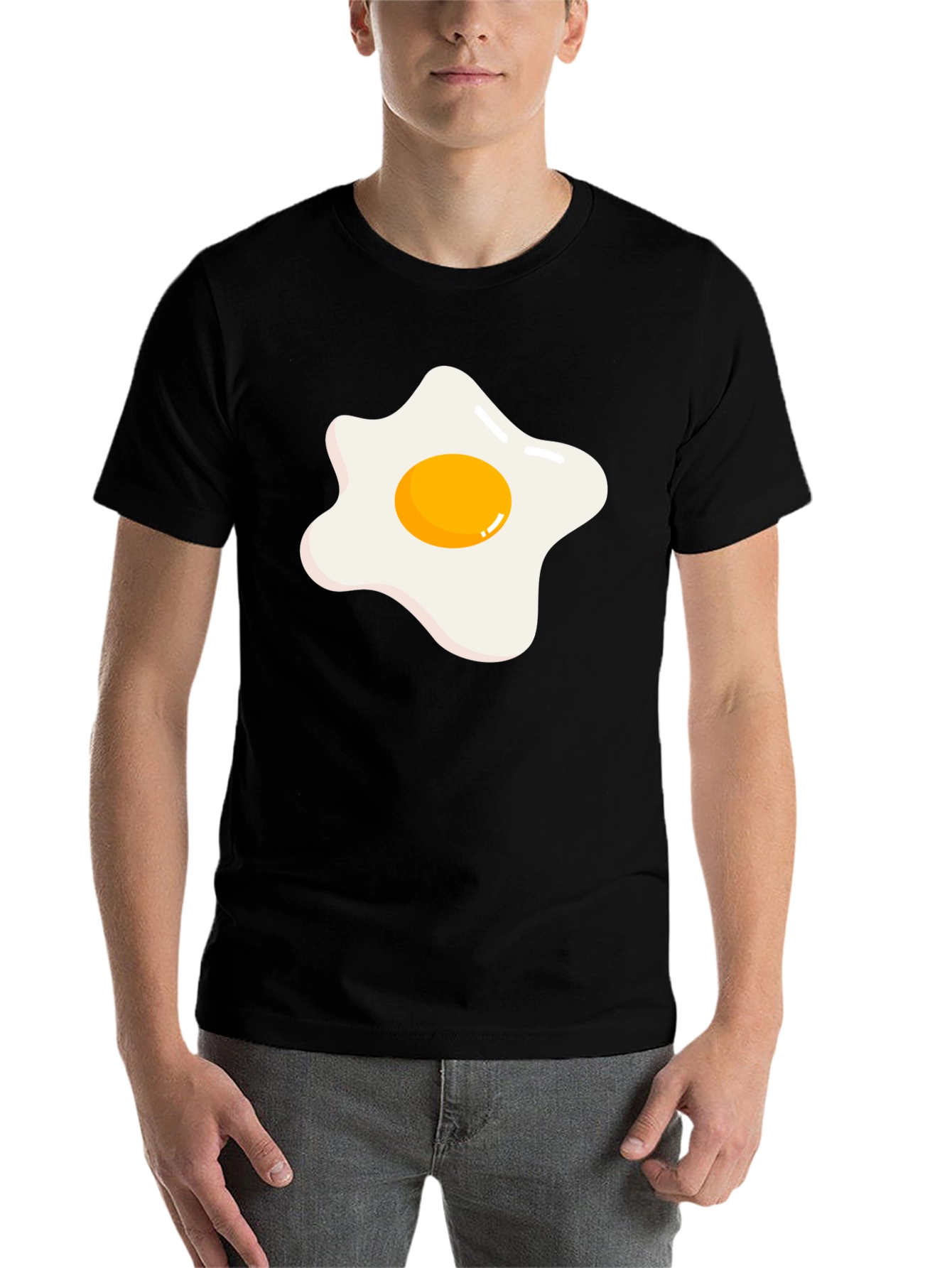 Black Fried Egg Graphic Tee - Funny Breakfast T-Shirt view 7