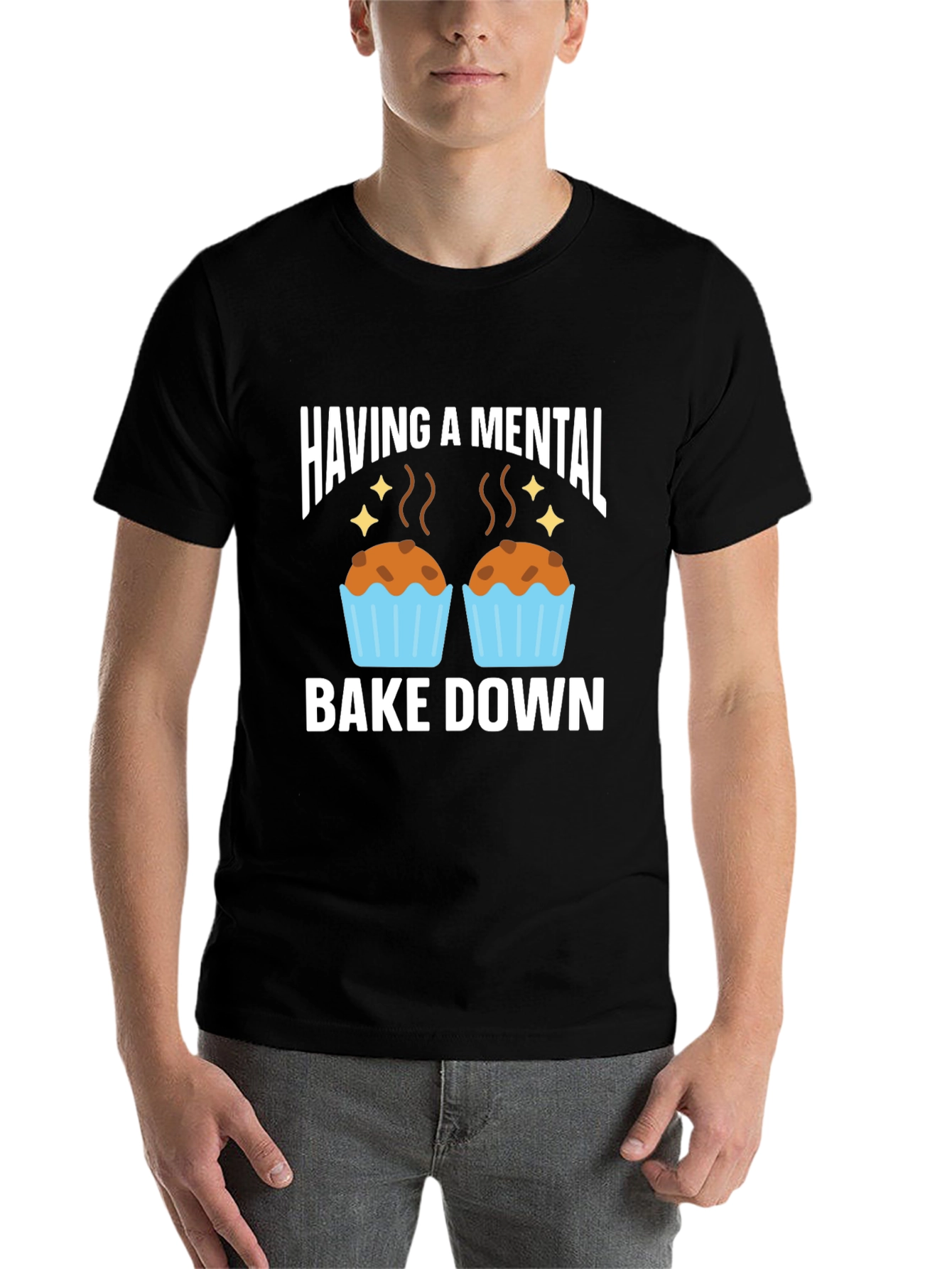 Black Having a Mental Bake Down T-Shirt view 7