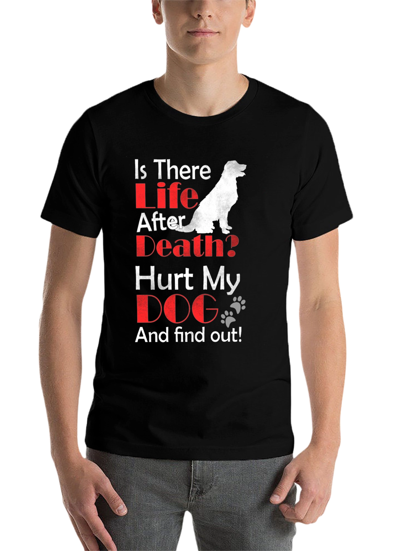 Black Is There Life After Death? Dog Lover T-Shirt view 7