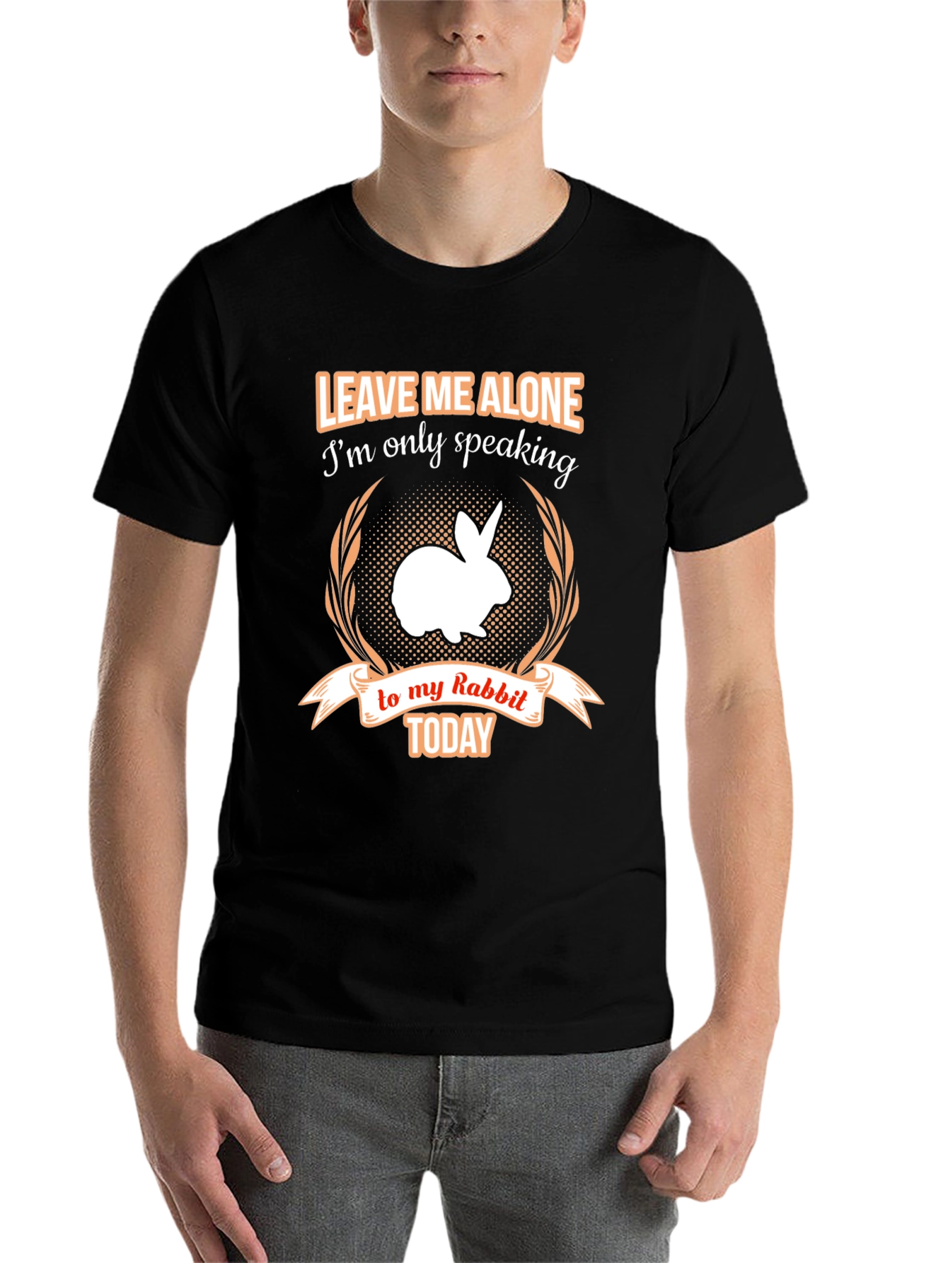 Black Leave Me Alone Rabbit T-Shirt view 7