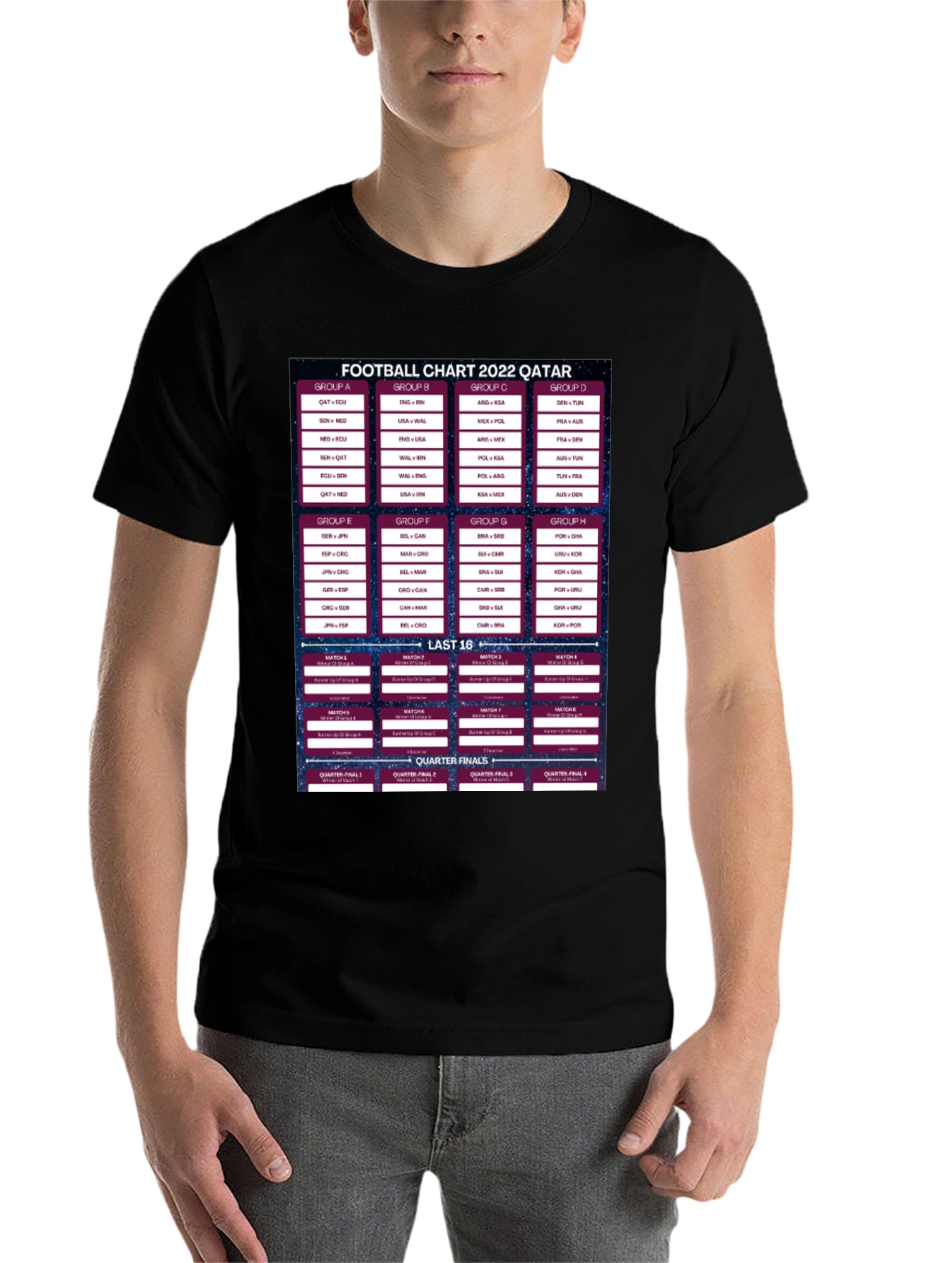Football Chart 2022 Qatar T-Shirt - 7