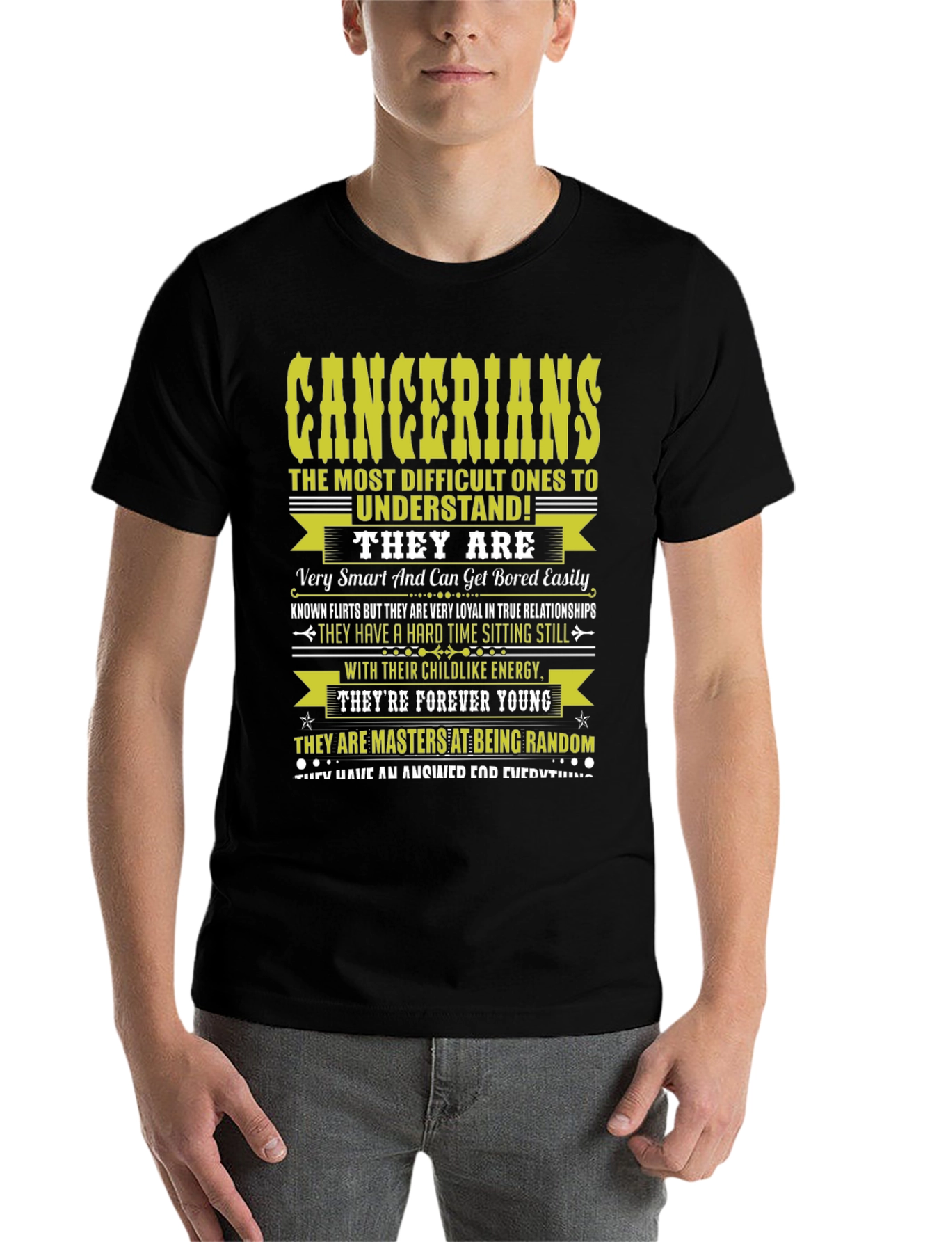 Black Cancerian Zodiac T-Shirt - Difficult to Understand! view 7