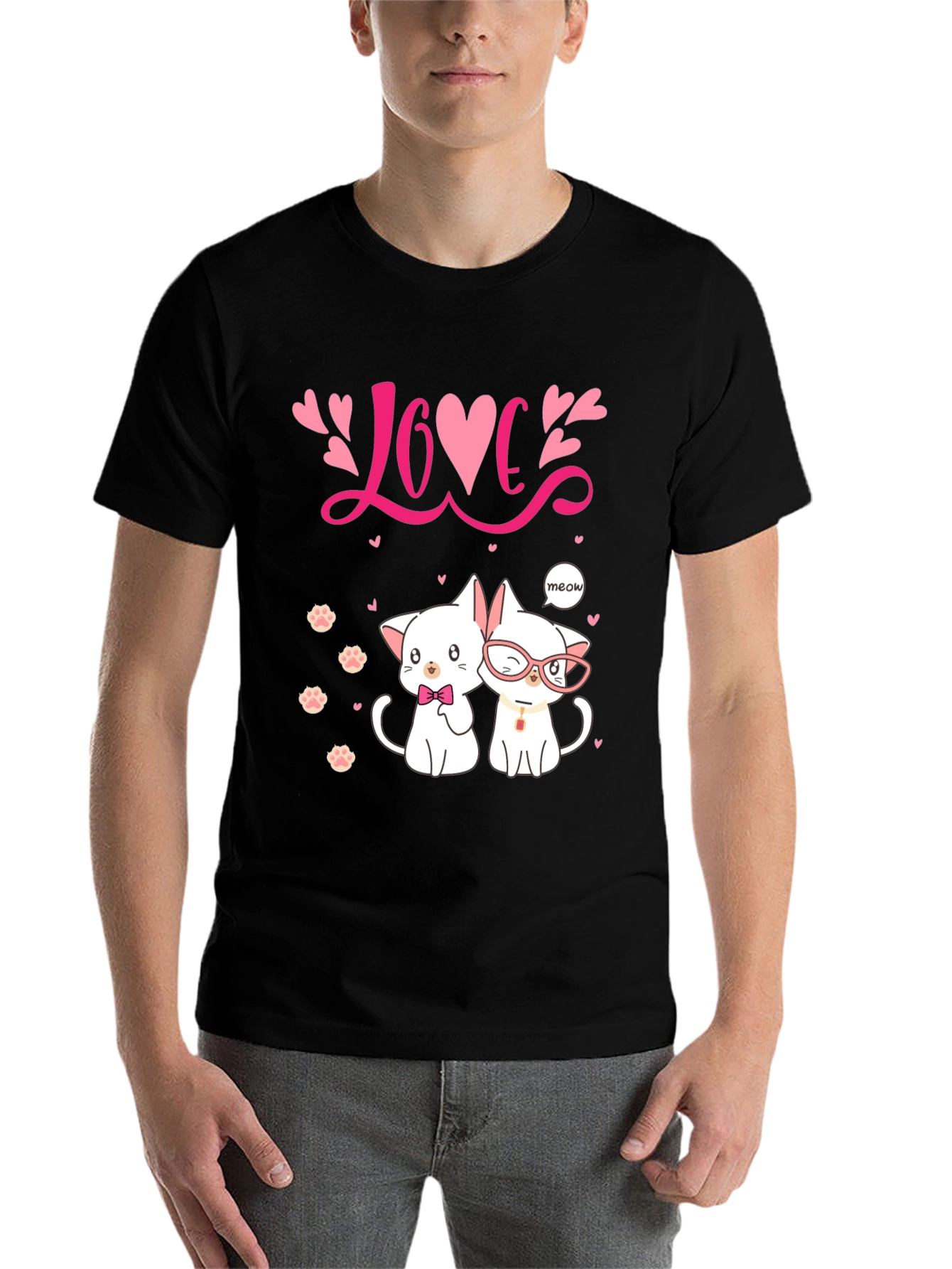 Black Cat Love T-Shirt view 7