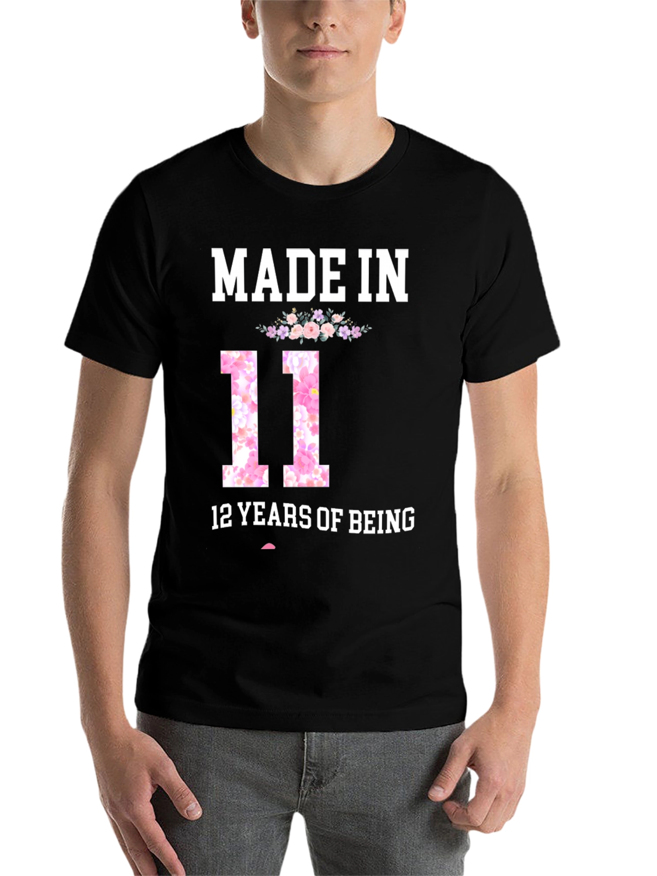 Black Made In 11, 12 Years Of Being T-Shirt view 7