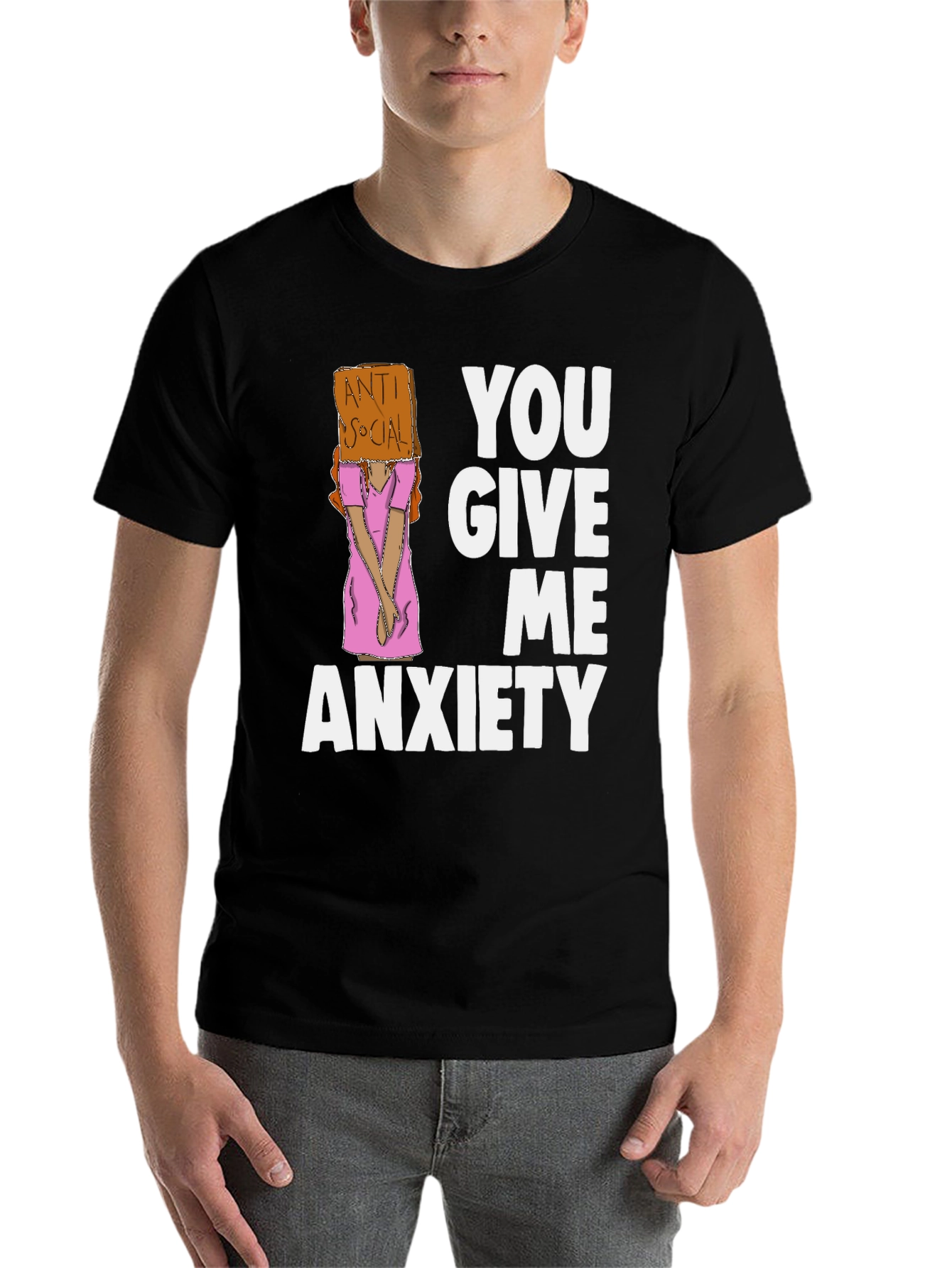 Black You Give Me Anxiety Graphic Tee view 7