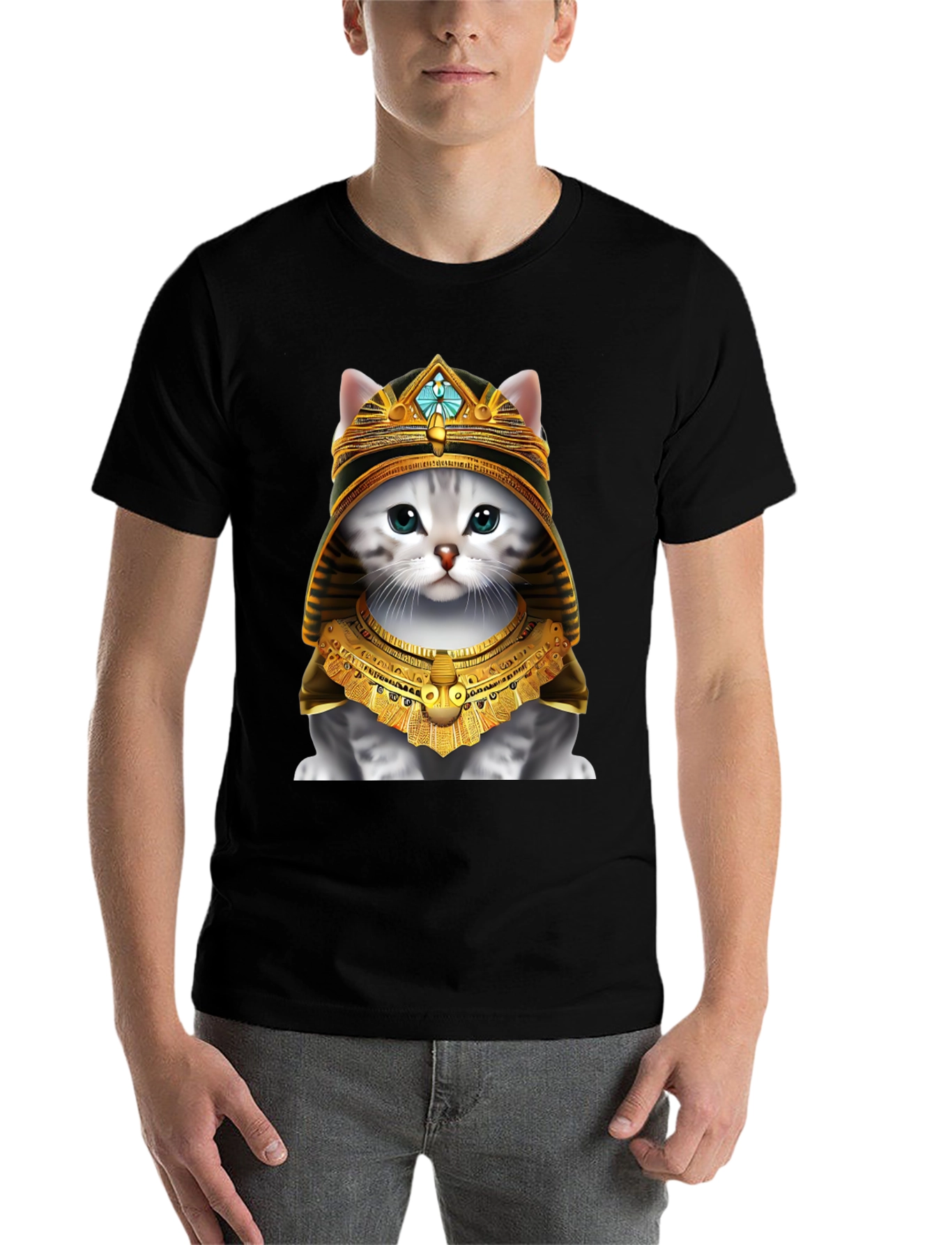 Black Pharaoh Cat T-Shirt view 7