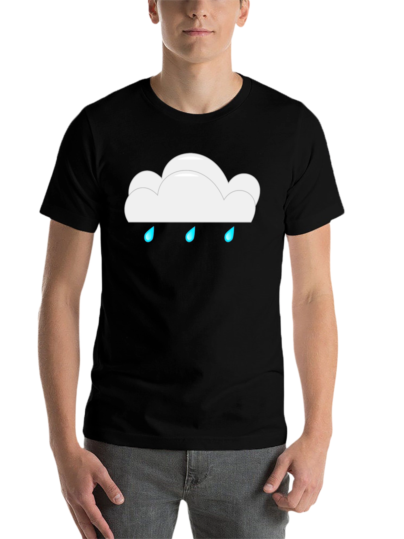 Black Rainy Cloud Black T-Shirt view 7