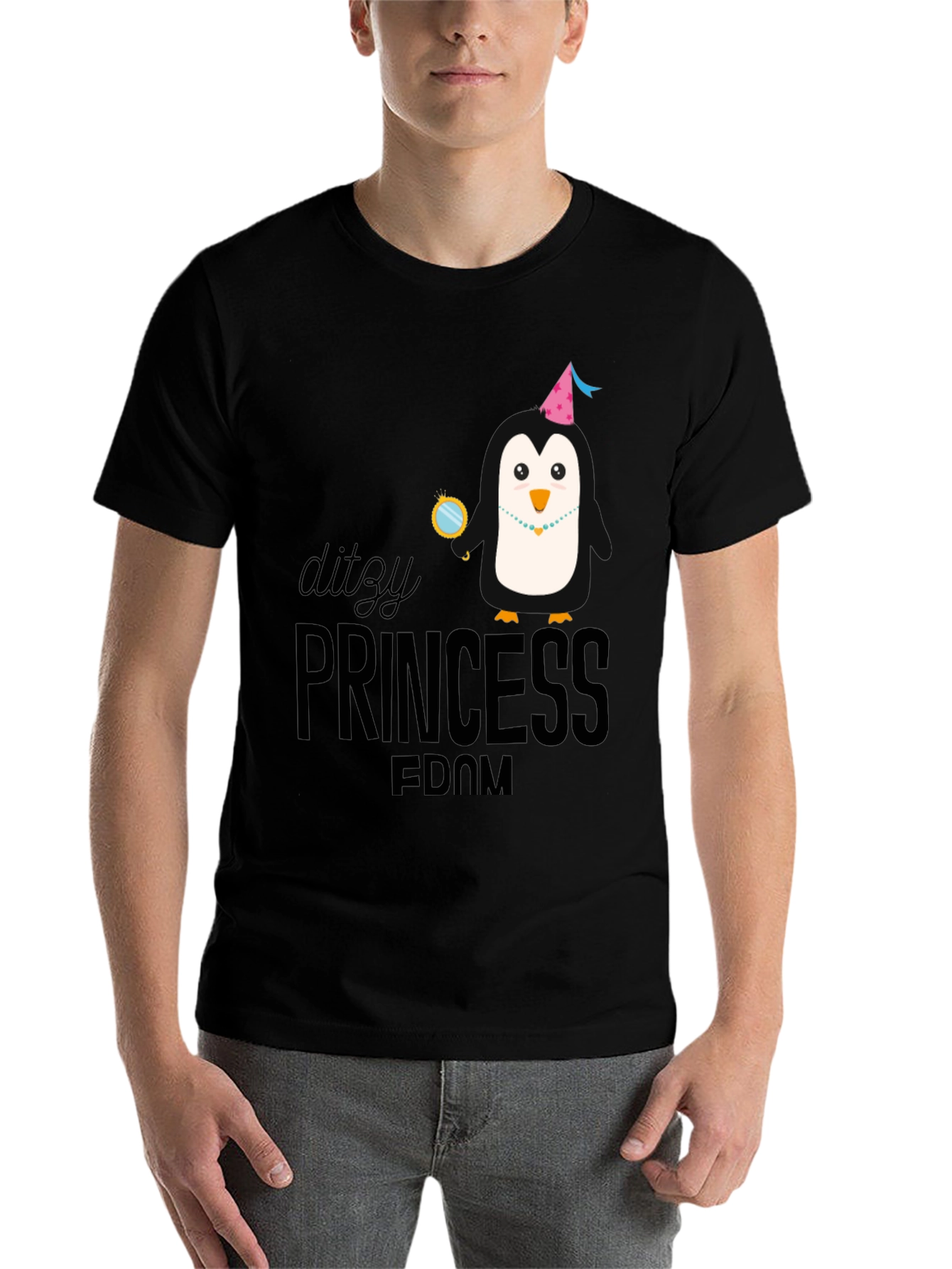 Black Dizzy Princess Penguin Graphic Tee view 7