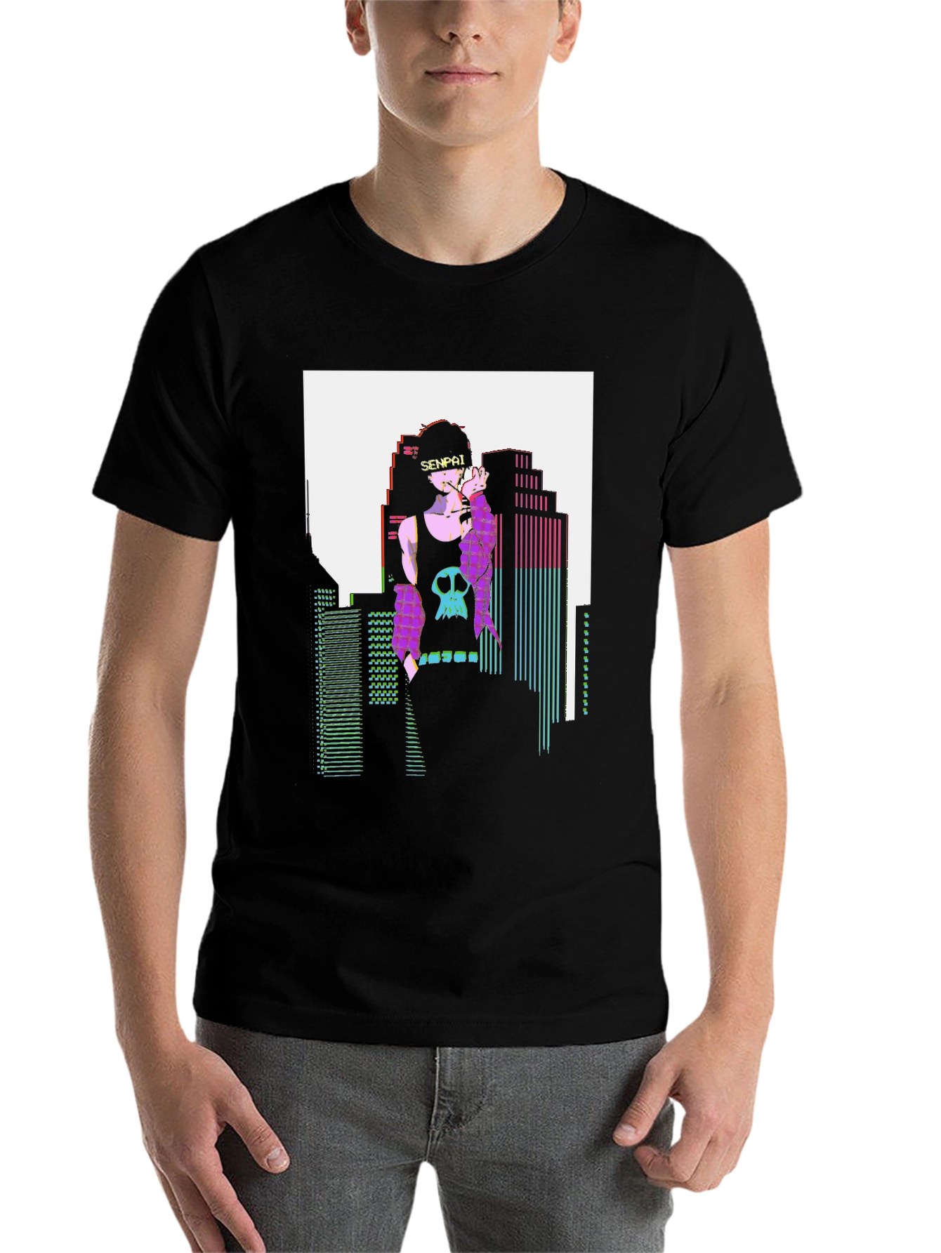 Cyberpunk Senpai T-Shirt - Graphic Anime Tee - 7