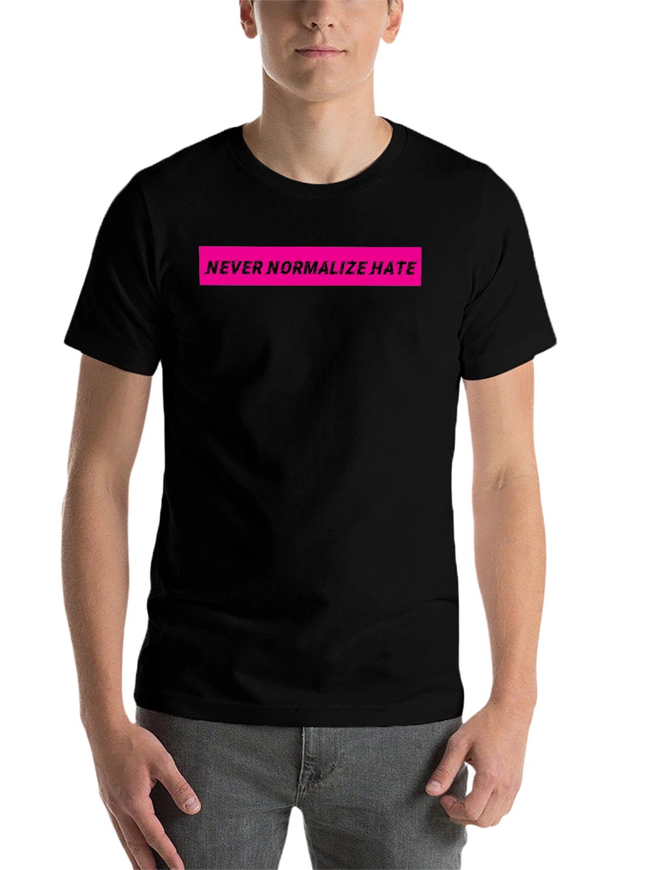 Black Never Normalize Hate Graphic Tee view 7