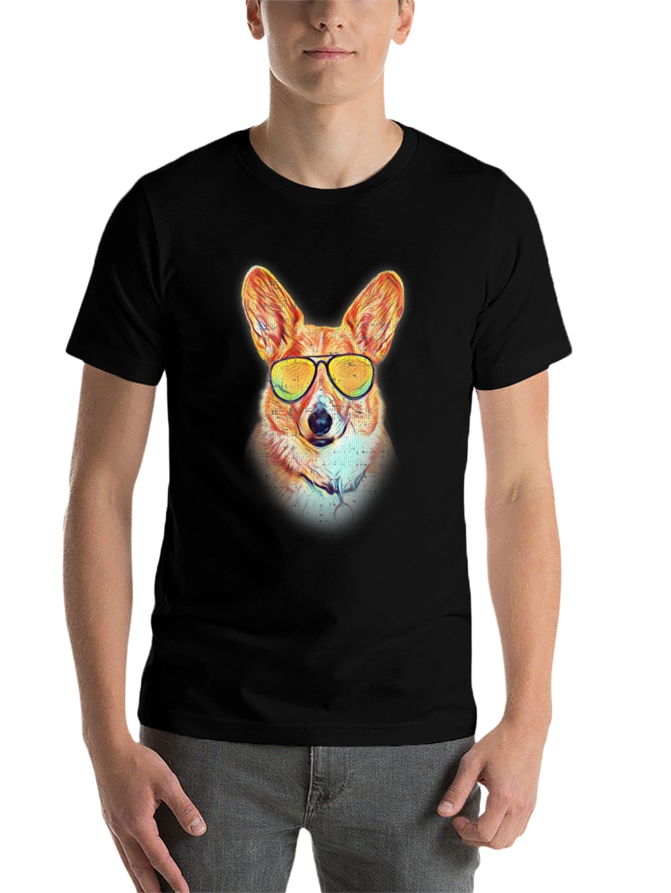 Black Cool Corgi Graphic Tee - Black view 7