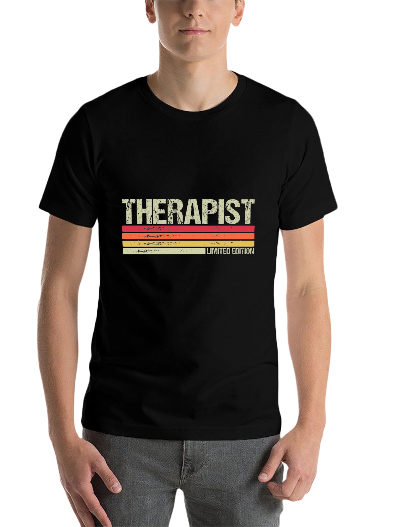 Black Therapist Limited Edition Retro T-Shirt view 7