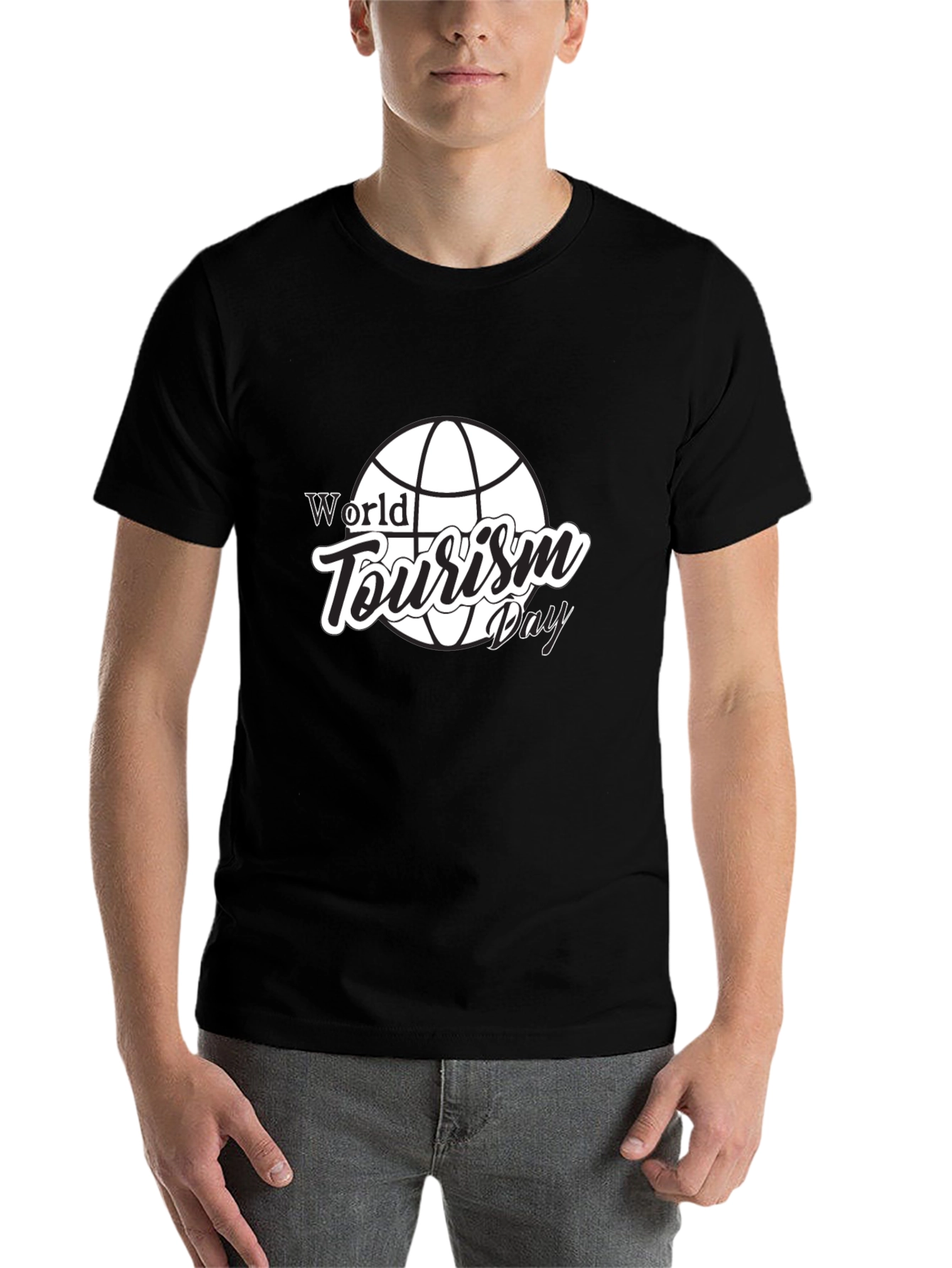 Black World Tourism Day Graphic Tee - Black view 7