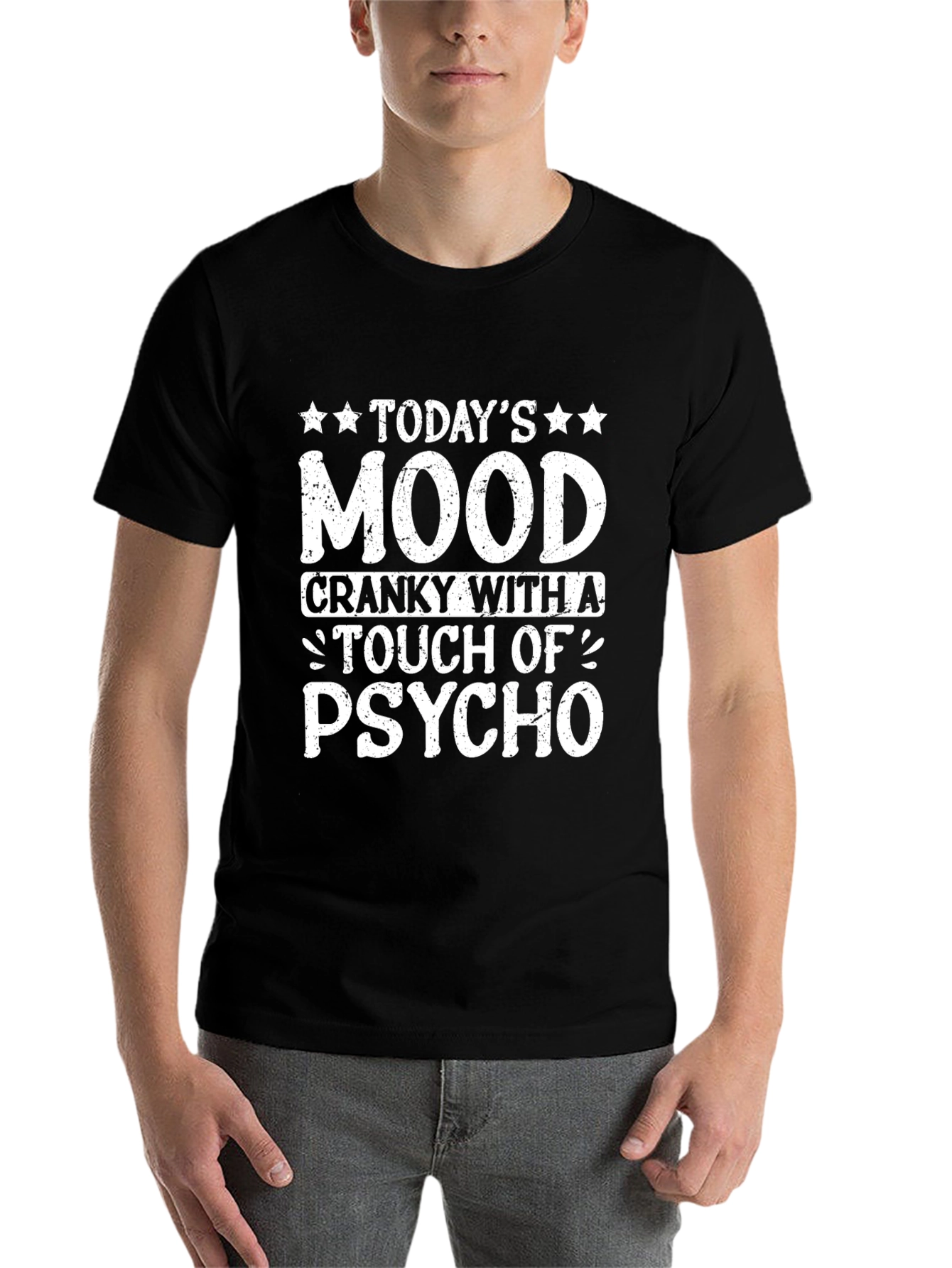 Black Today's Mood Cranky Psycho T-Shirt view 7