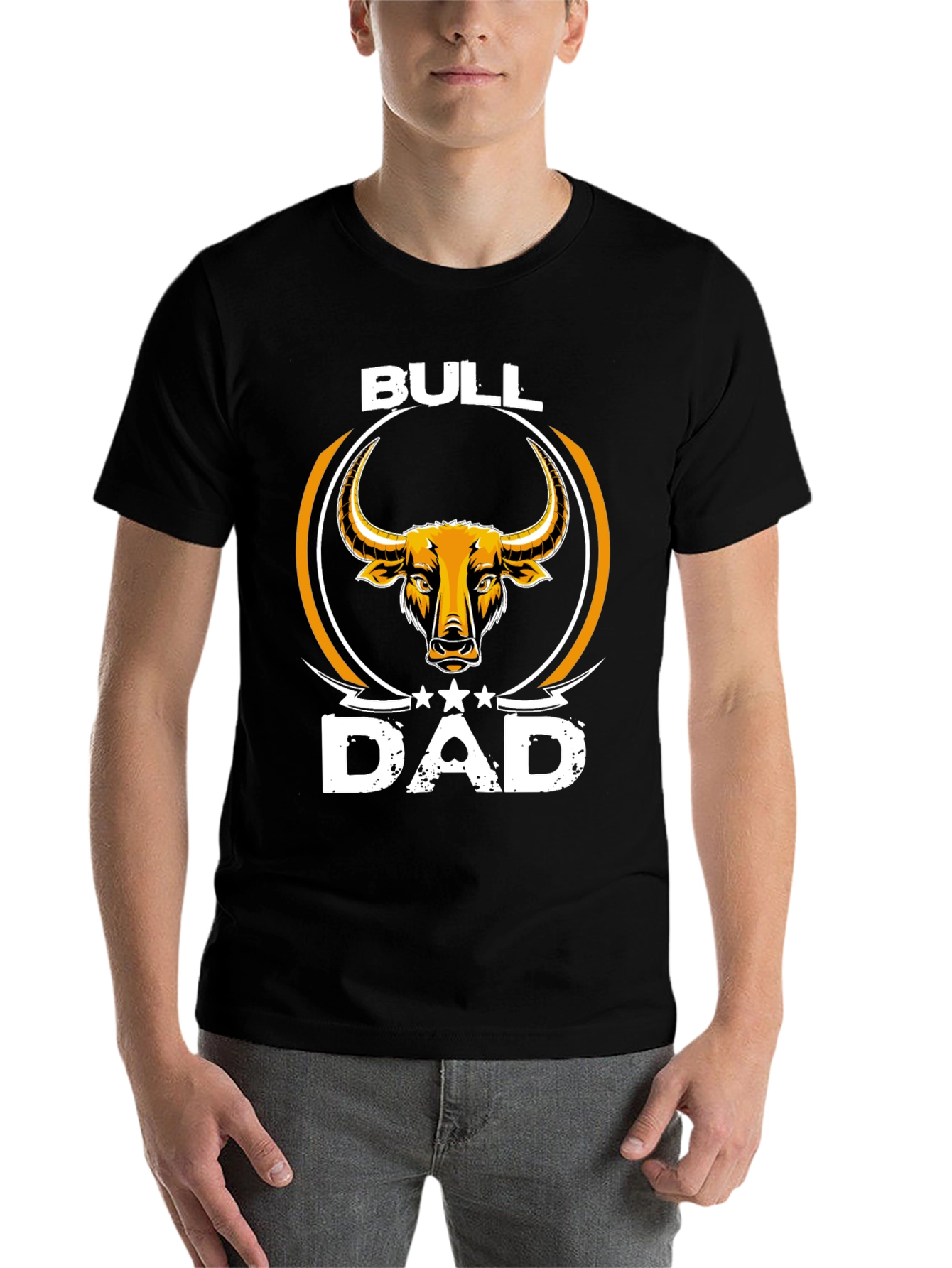 Black Bull Dad Graphic Tee - Stylish Father's Day Apparel view 7