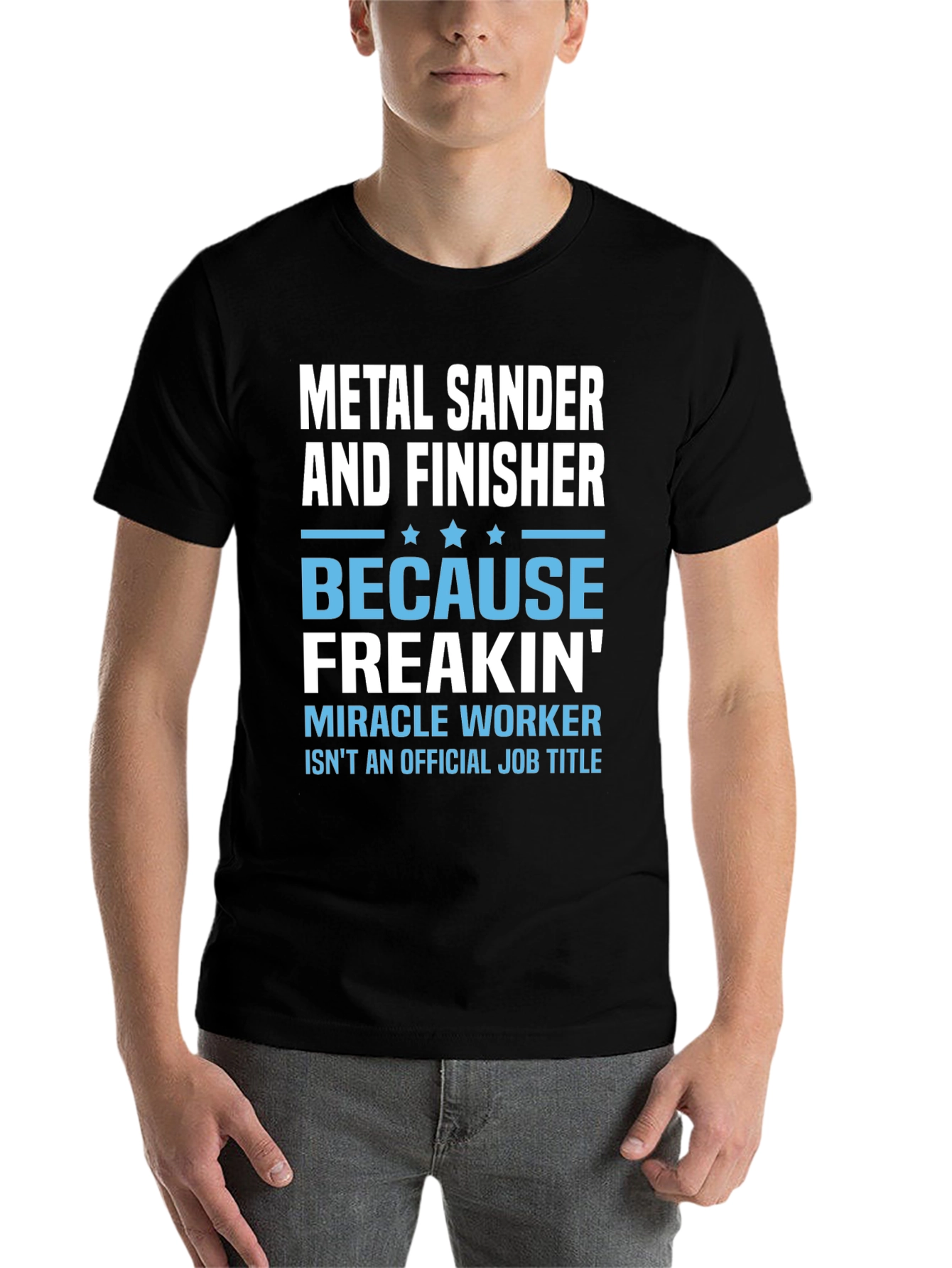 Black Metal Sander & Finisher T-Shirt - Miracle Worker Tee view 7