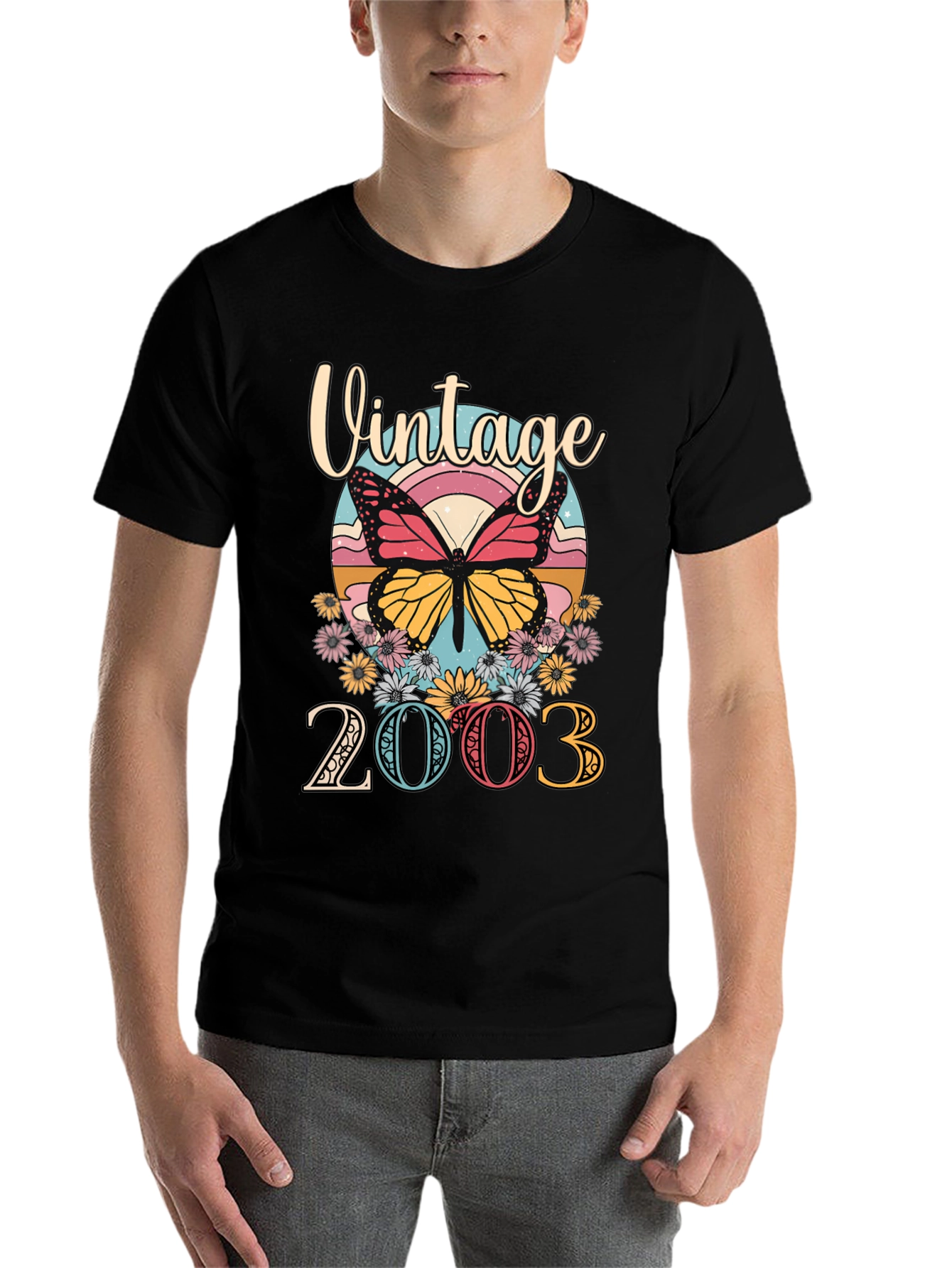 Black Vintage 2003 Butterfly Graphic Tee view 7