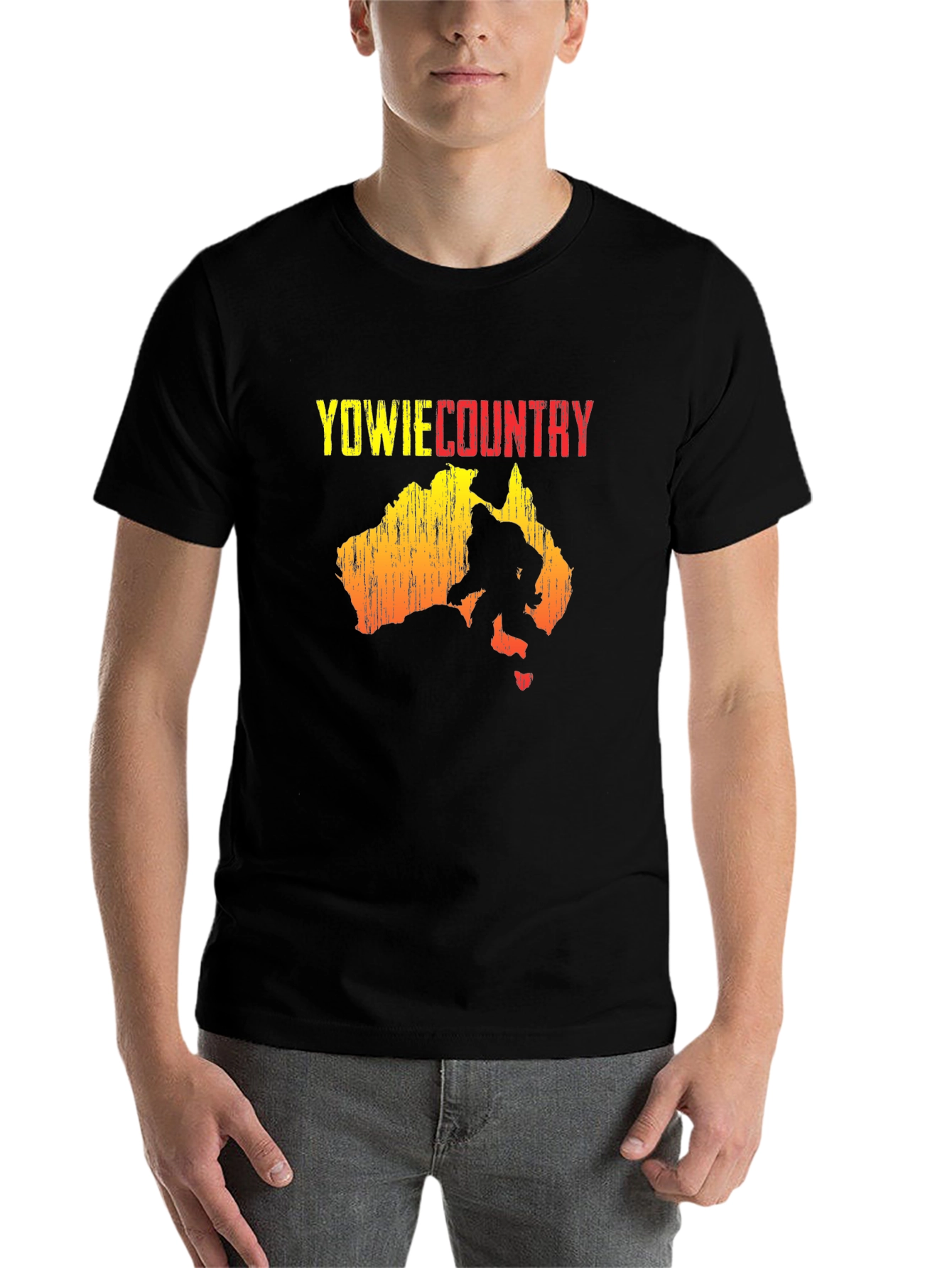 Black Yowie Country T-Shirt - Australia Bigfoot view 7