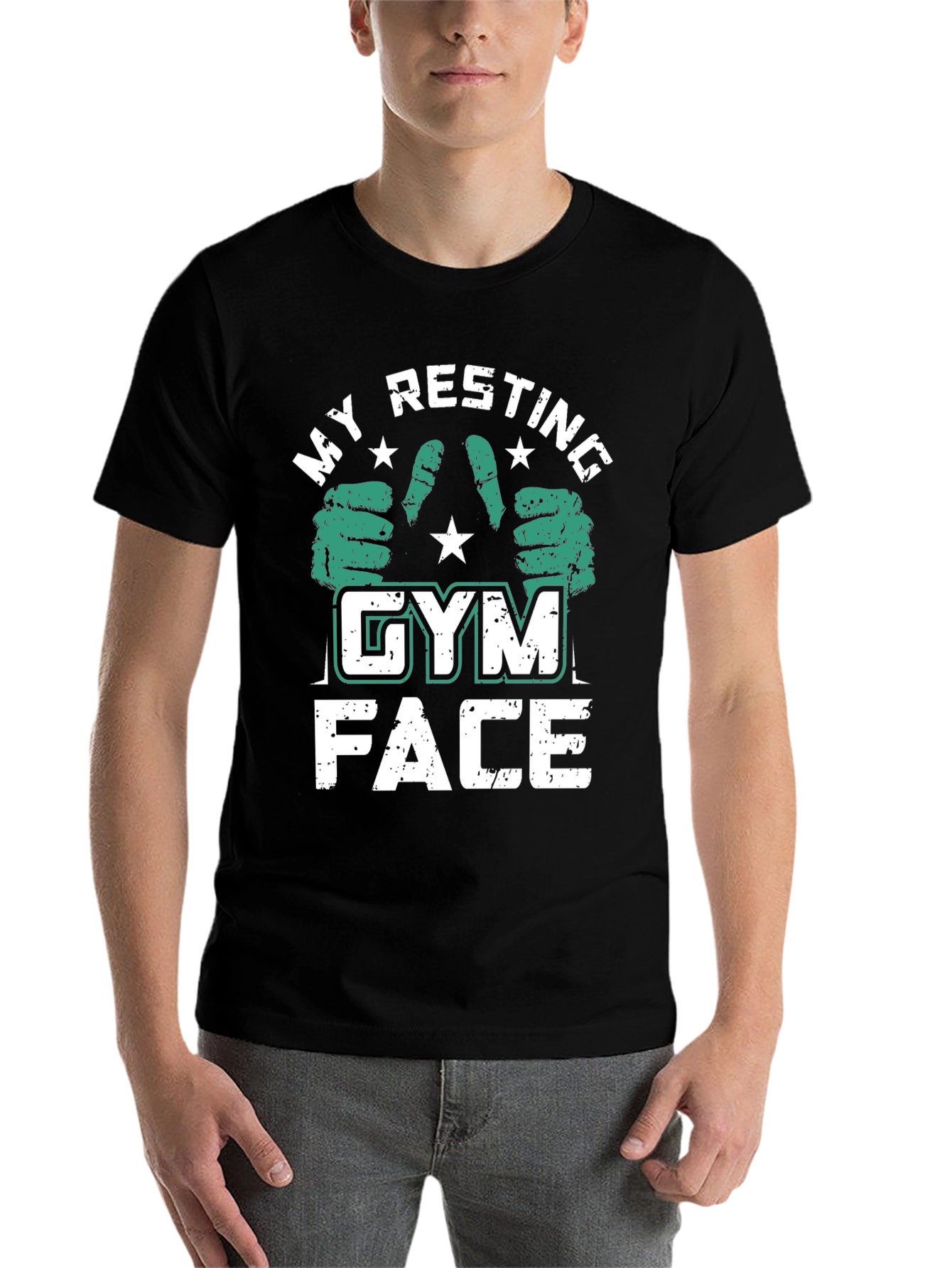 Black My Resting Gym Face Black T-Shirt view 7