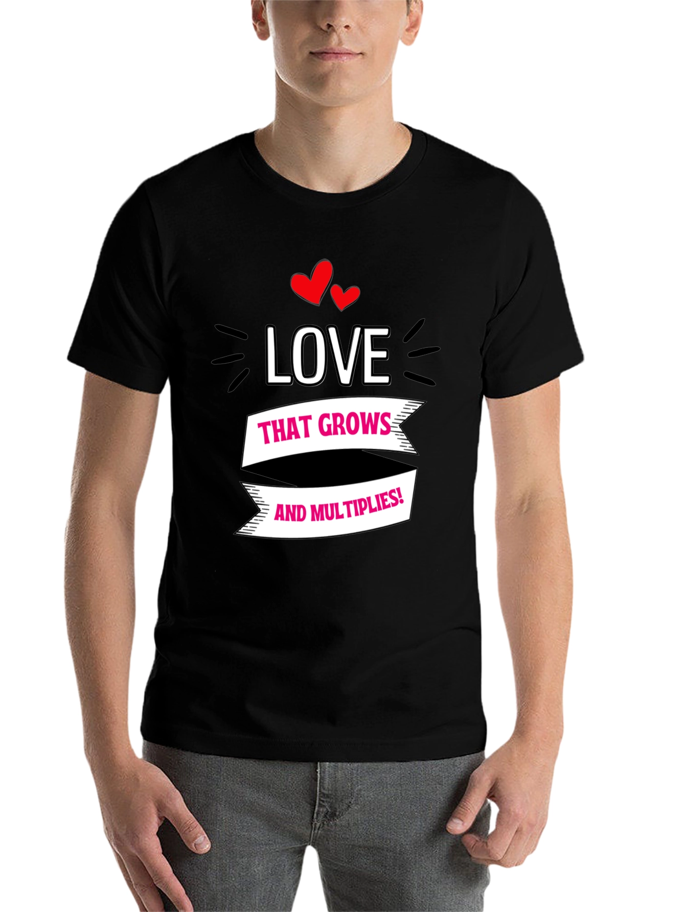 Black Love Grows T-Shirt - Black Cotton Tee view 7