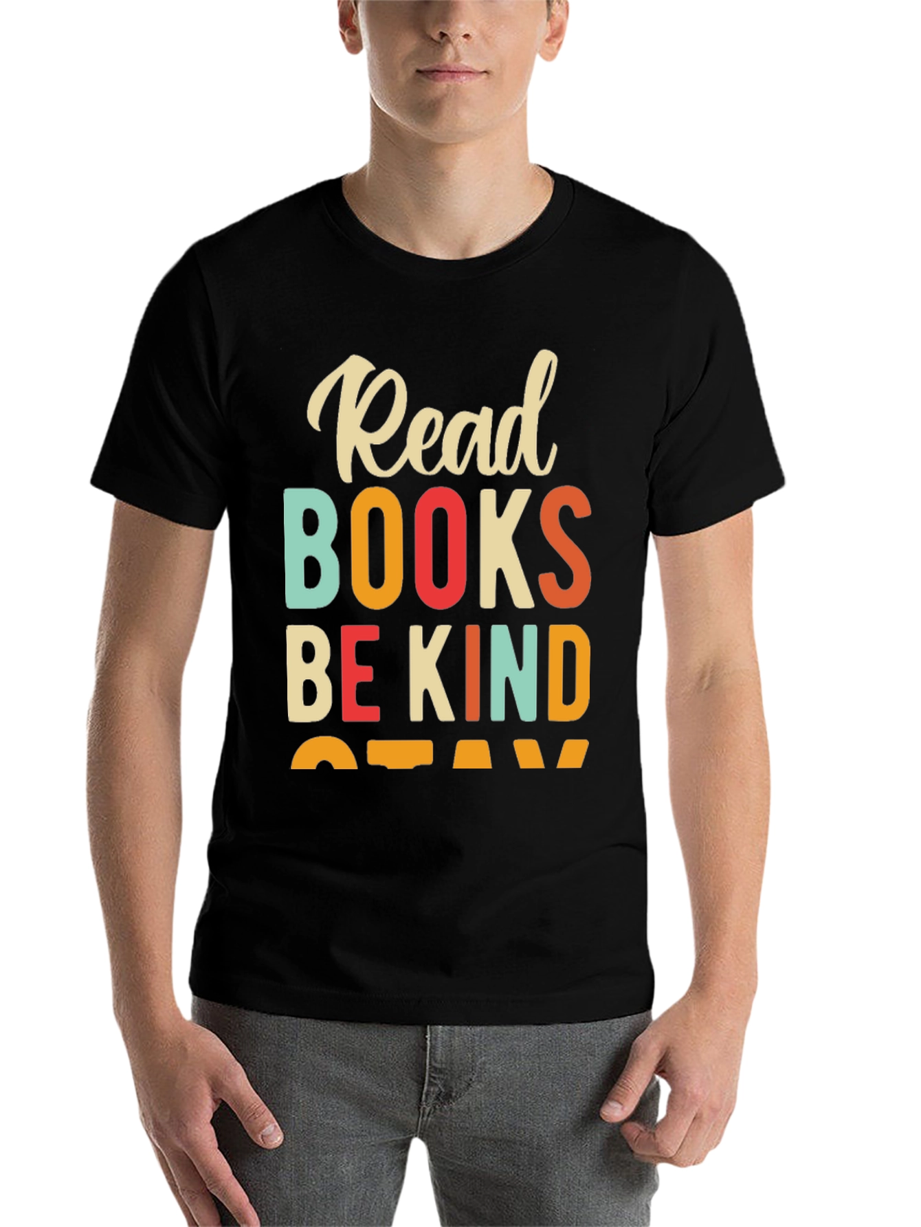 Black Read Books Be Kind Stay T-Shirt view 7
