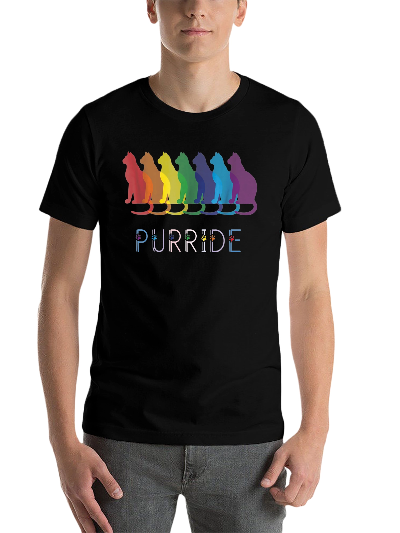 Black Purride Cat Pride T-Shirt view 7