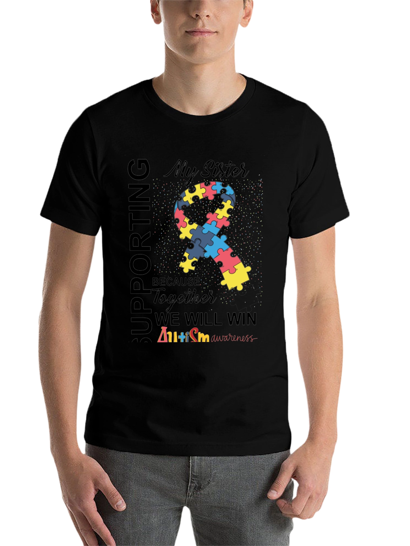 Autism Awareness T-Shirt - My Sister, Together We Win - 7