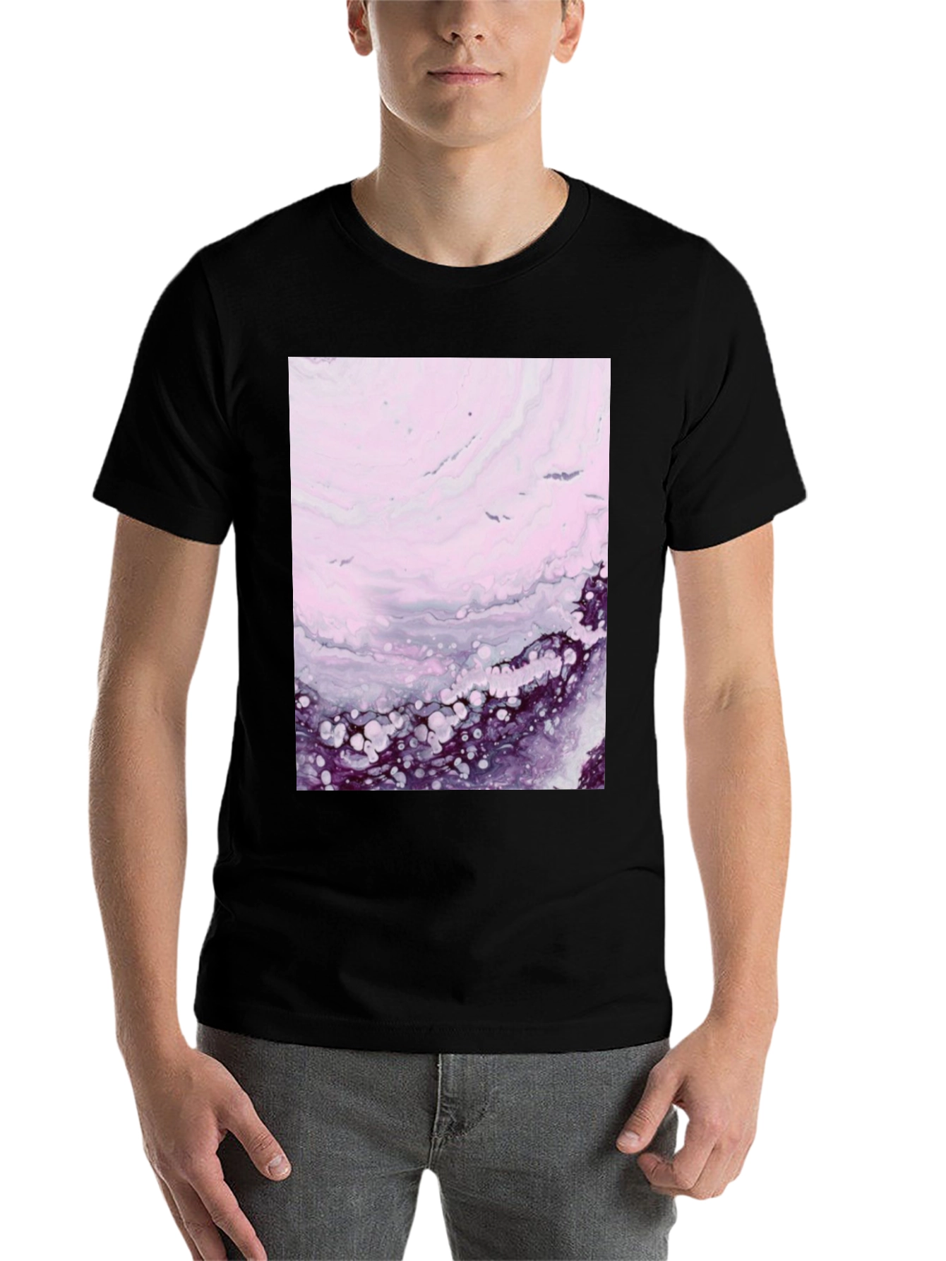 Black Abstract Art Black T-Shirt view 7