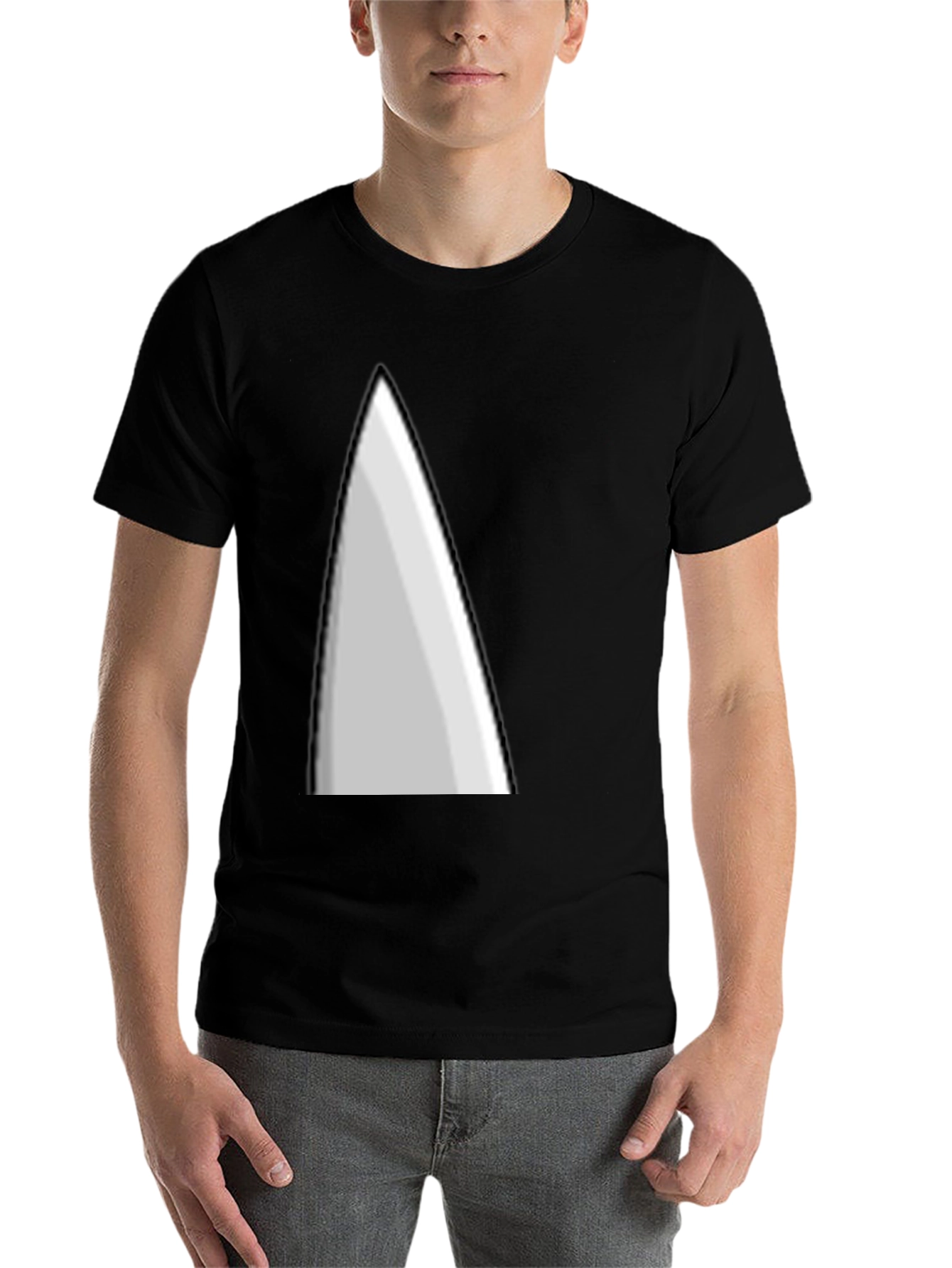 Black Minimalist Triangle Graphic Tee - Stylish Casual Wear view 7