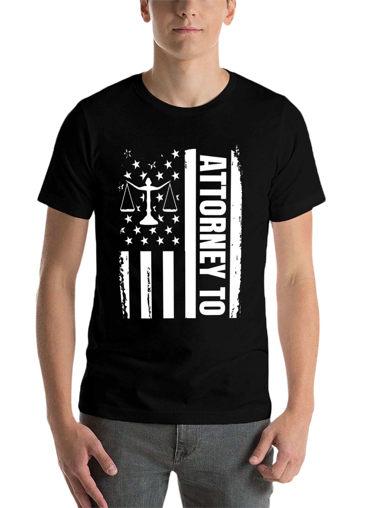 Black Attorney American Flag Graphic T-Shirt view 7