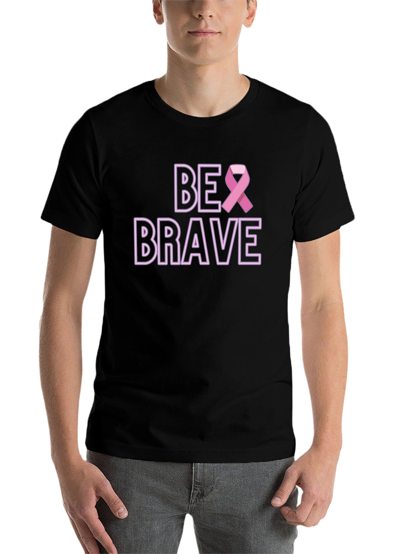 Black Be Brave Cancer Awareness T-Shirt view 7