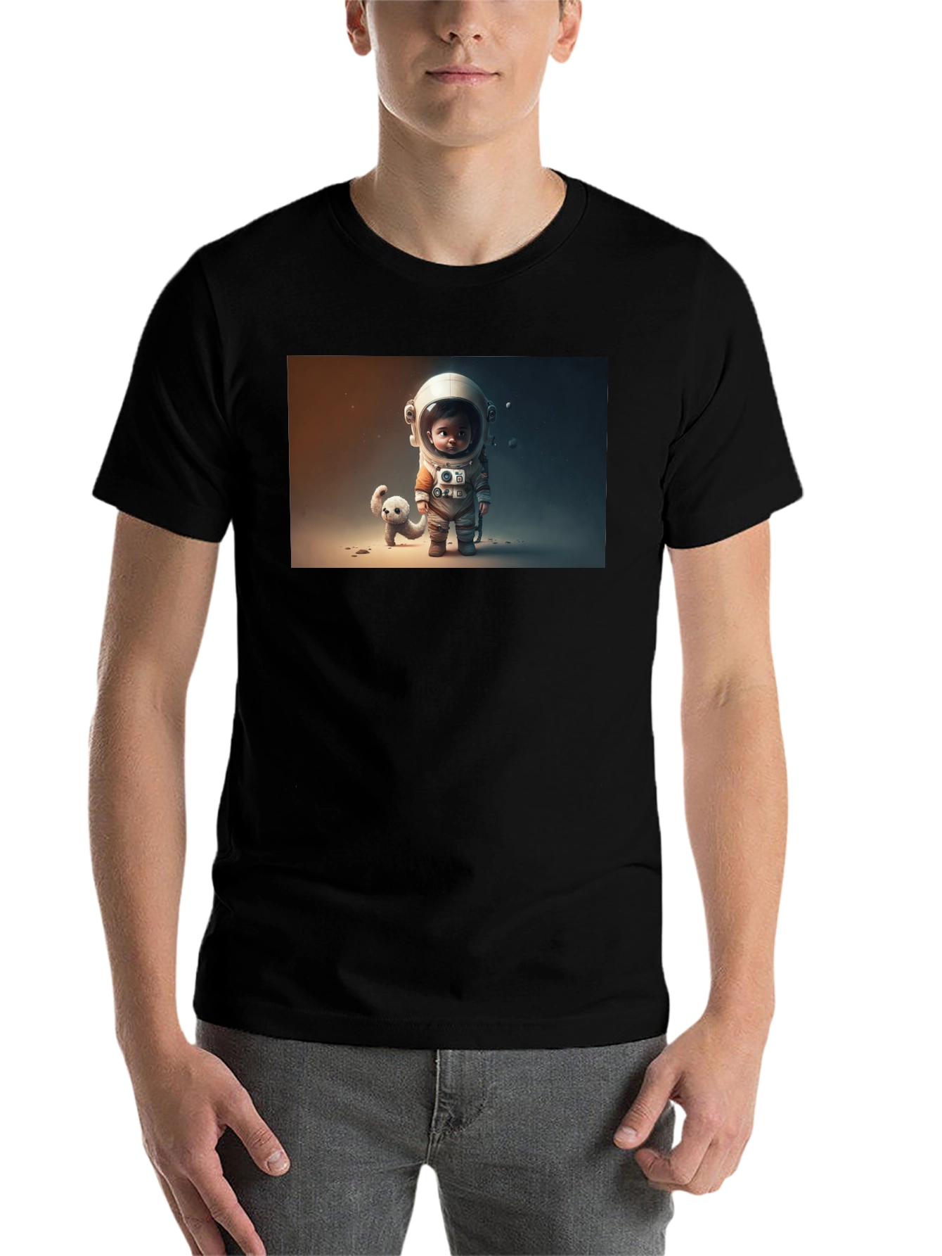 Black Astronaut & Friend Graphic Tee - Black view 7