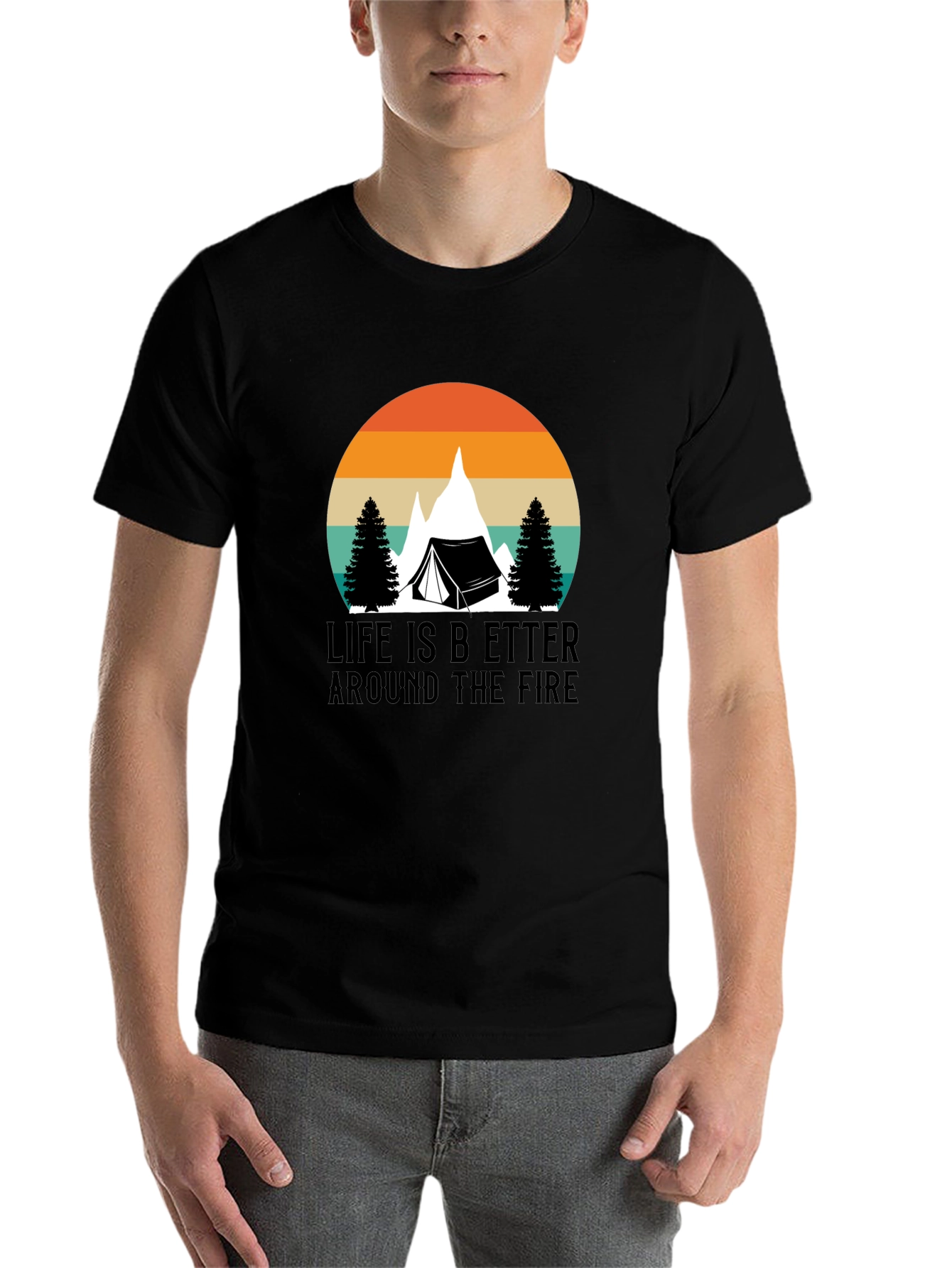 Black Life is Better Around the Fire Black Camping T-Shirt view 7