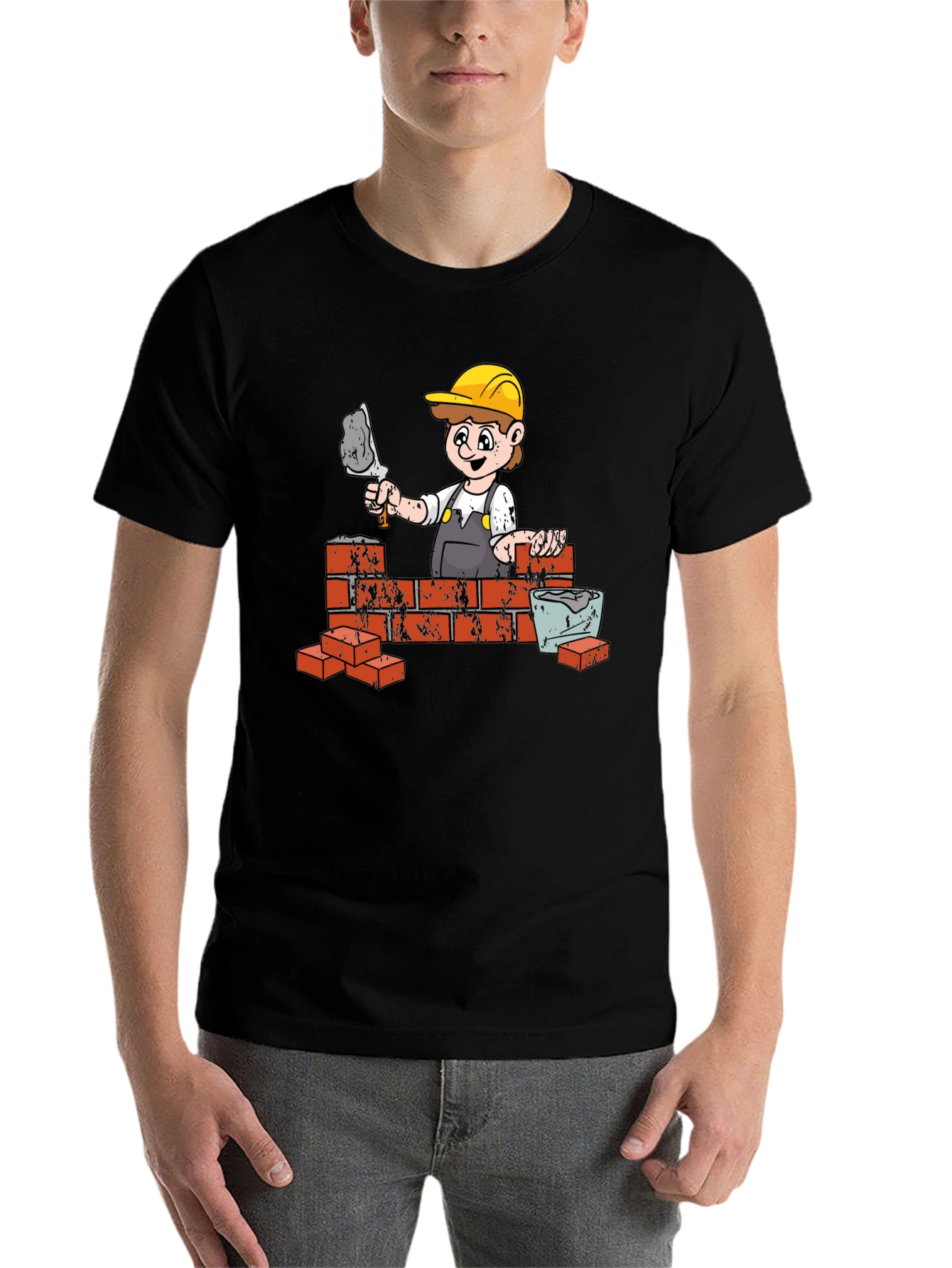 Black Construction Worker Graphic Tee view 7