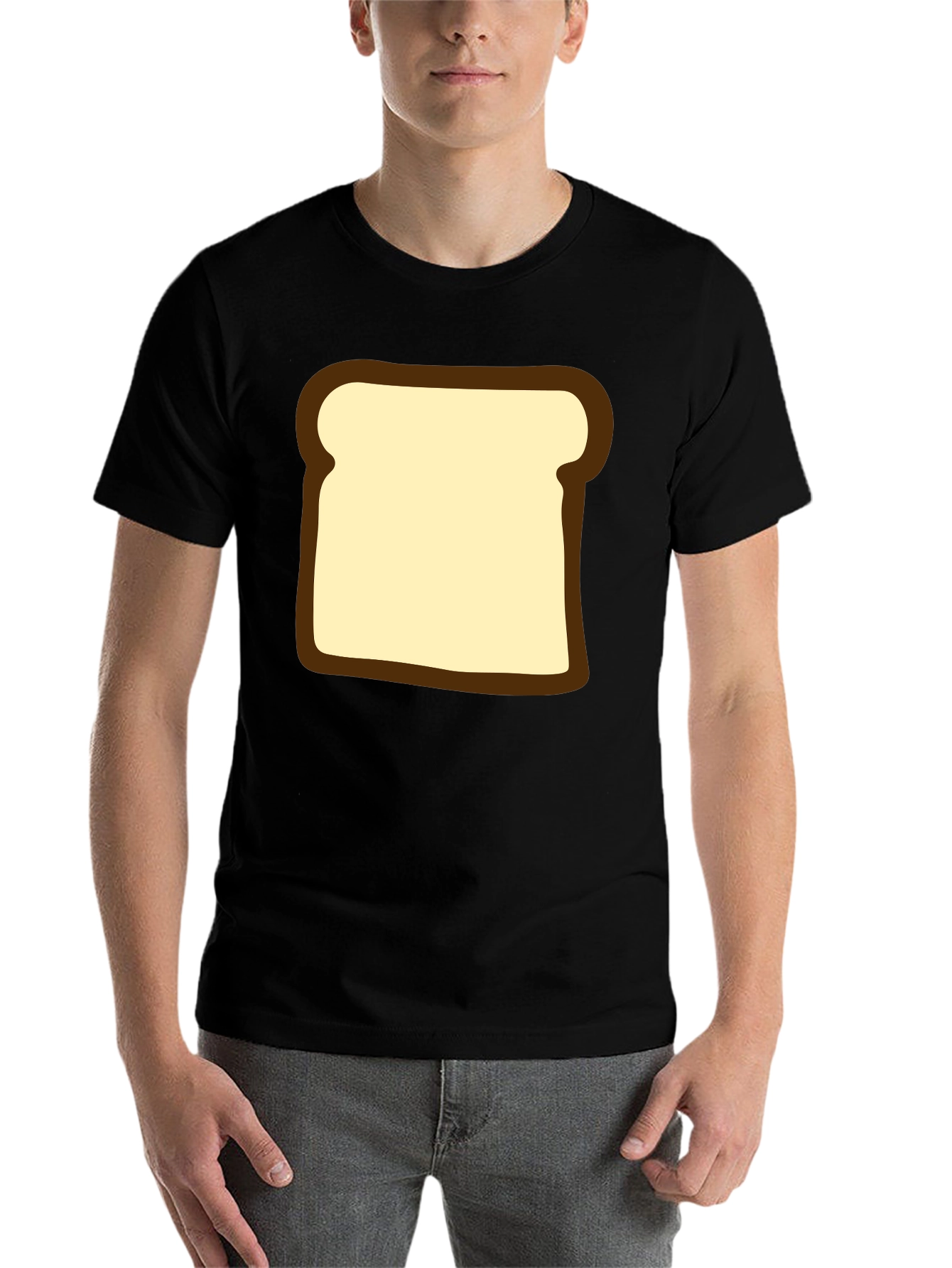 Black Funny Toast Graphic T-Shirt - Black, Comfortable Fit view 7