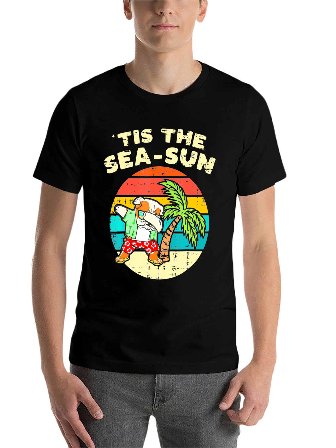 Black 'Tis the Sea-Sun' Graphic T-Shirt view 7