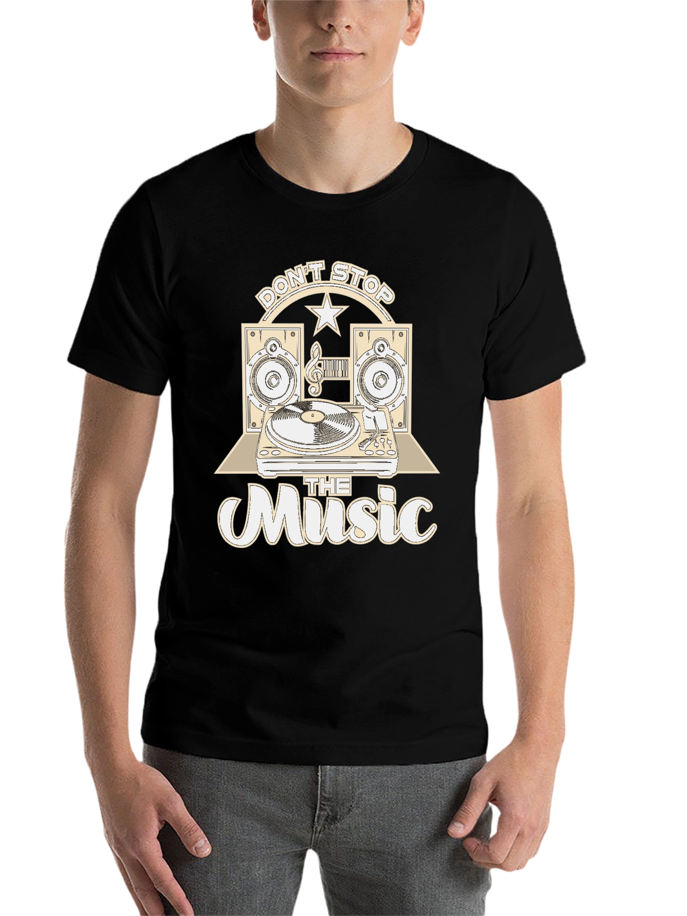 Black Don't Stop the Music Black Graphic Tee view 7