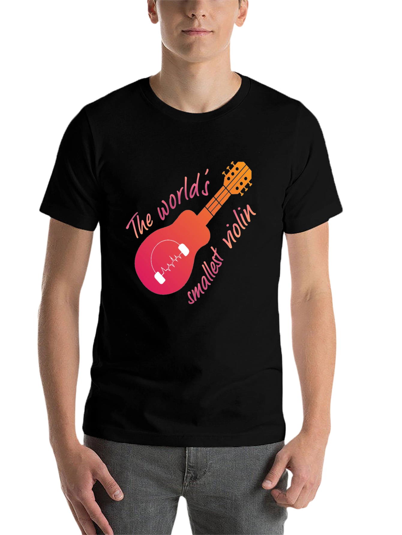 Black World's Smallest Violin Graphic Tee - Black view 7