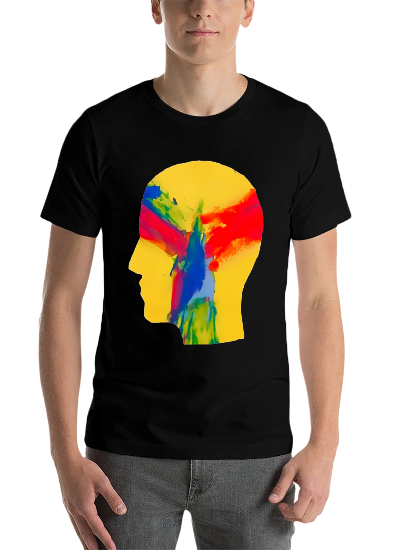 Black Abstract Mind T-Shirt - Artistic Expression view 7