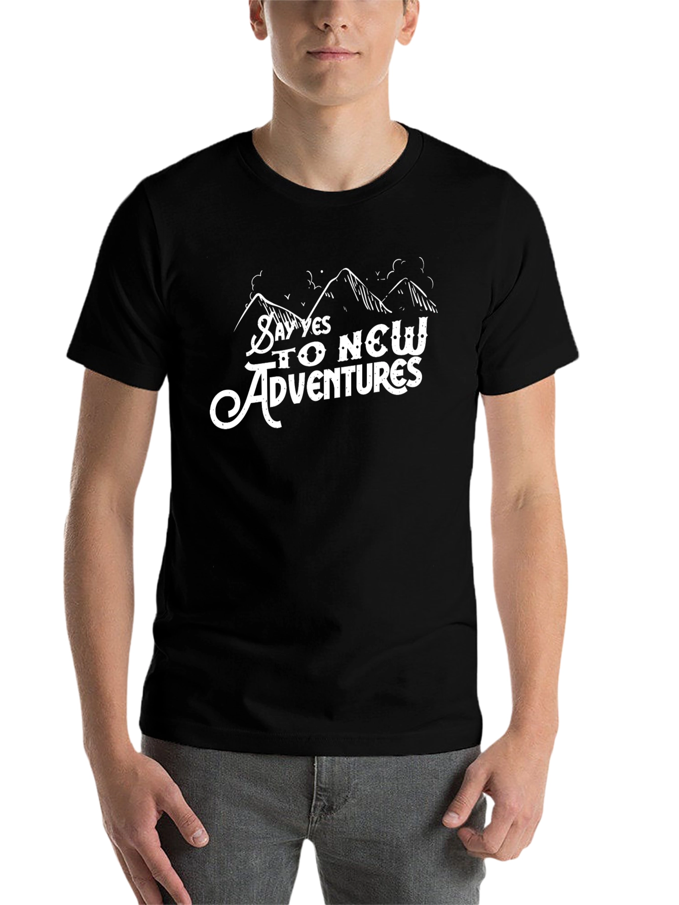 Black Say Yes to New Adventures Graphic Tee - Black view 7
