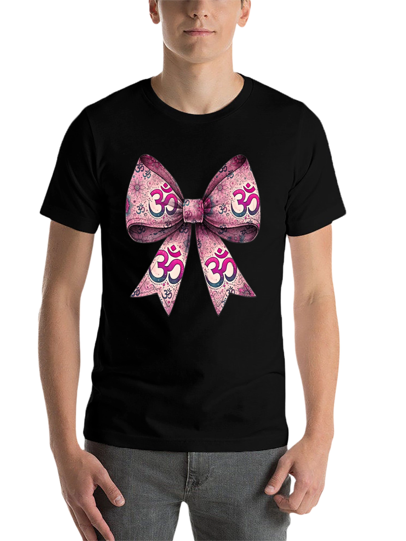 Black Om Symbol Bow T-Shirt view 7