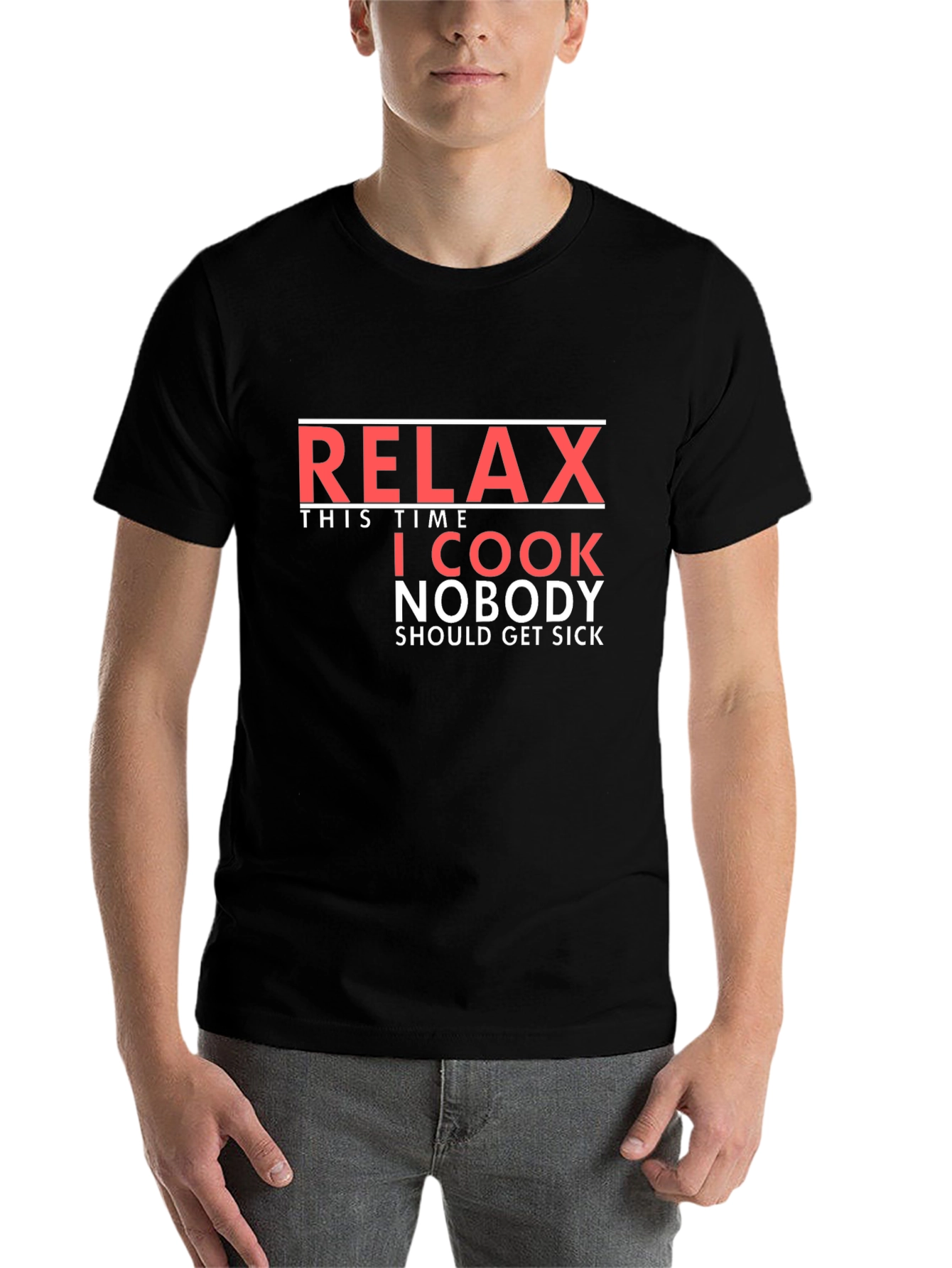 Black Relax, I Cook: Novelty Graphic T-Shirt view 7