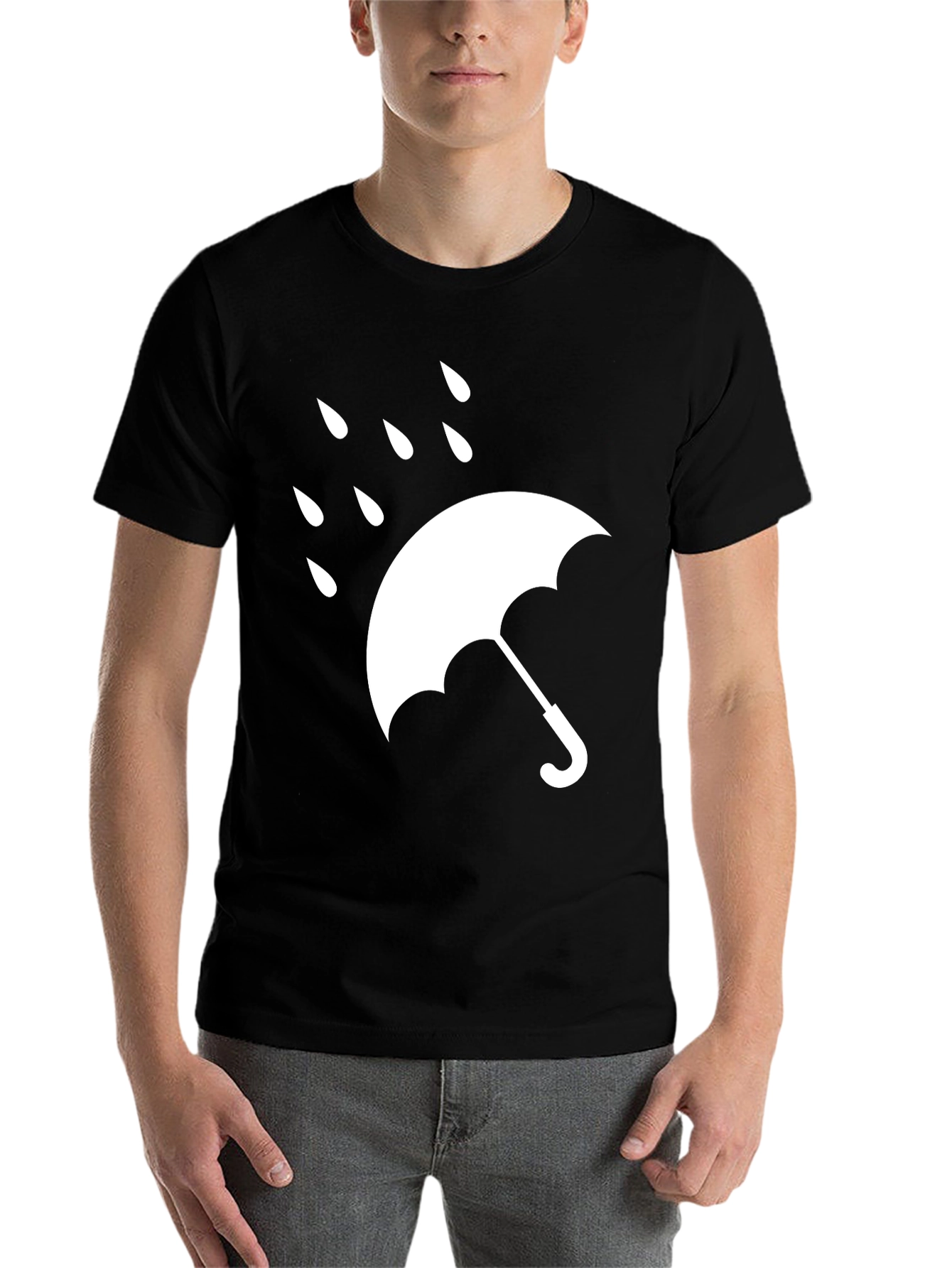 Black Umbrella Graphic T-Shirt - Weather Ready Tee view 7