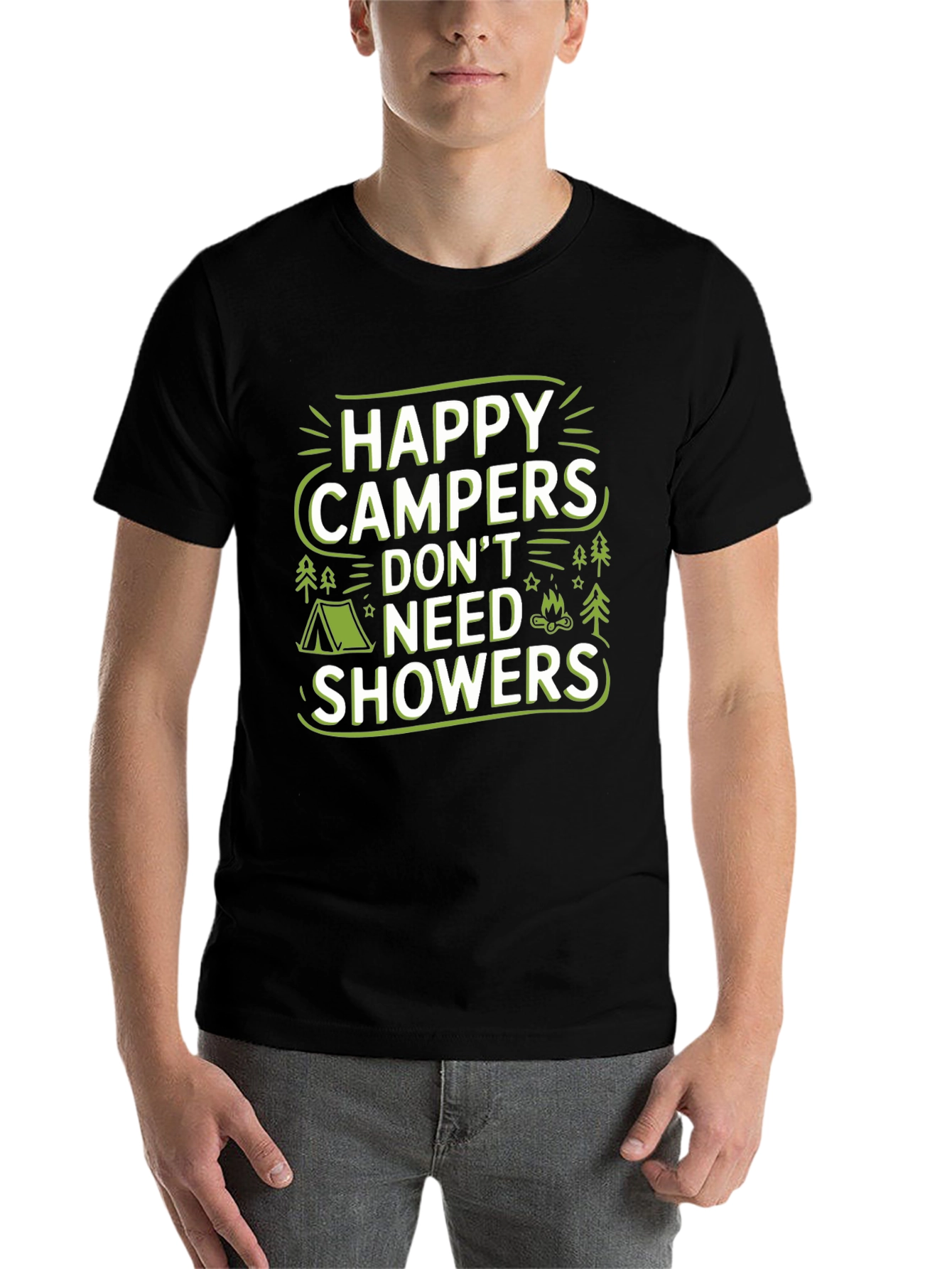 Black Happy Campers Graphic T-Shirt view 7