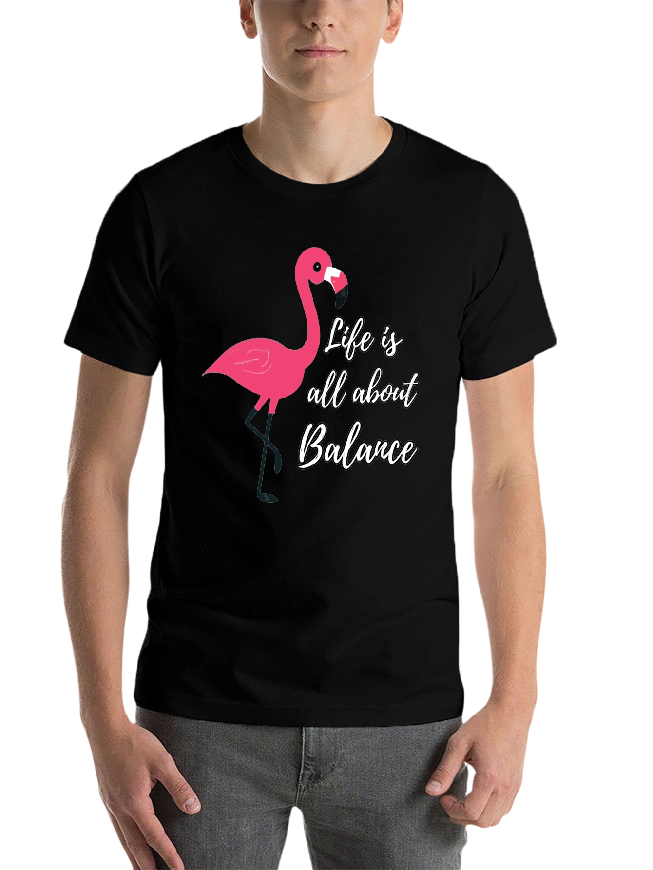 Black Life Balance Flamingo Graphic Tee - Men's view 7