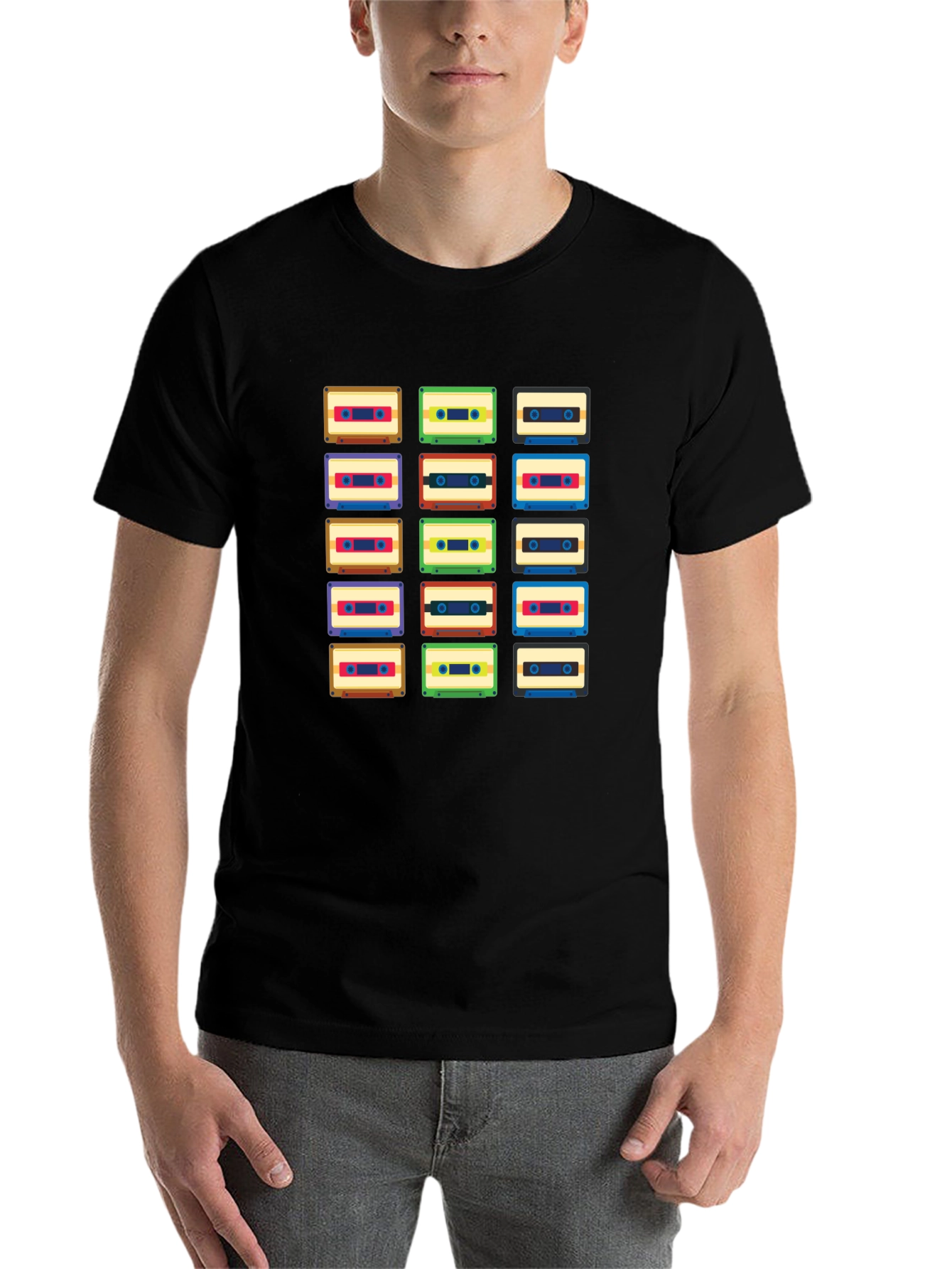 Black Retro Cassette Tape T-Shirt - Vintage Music Lover Tee view 7