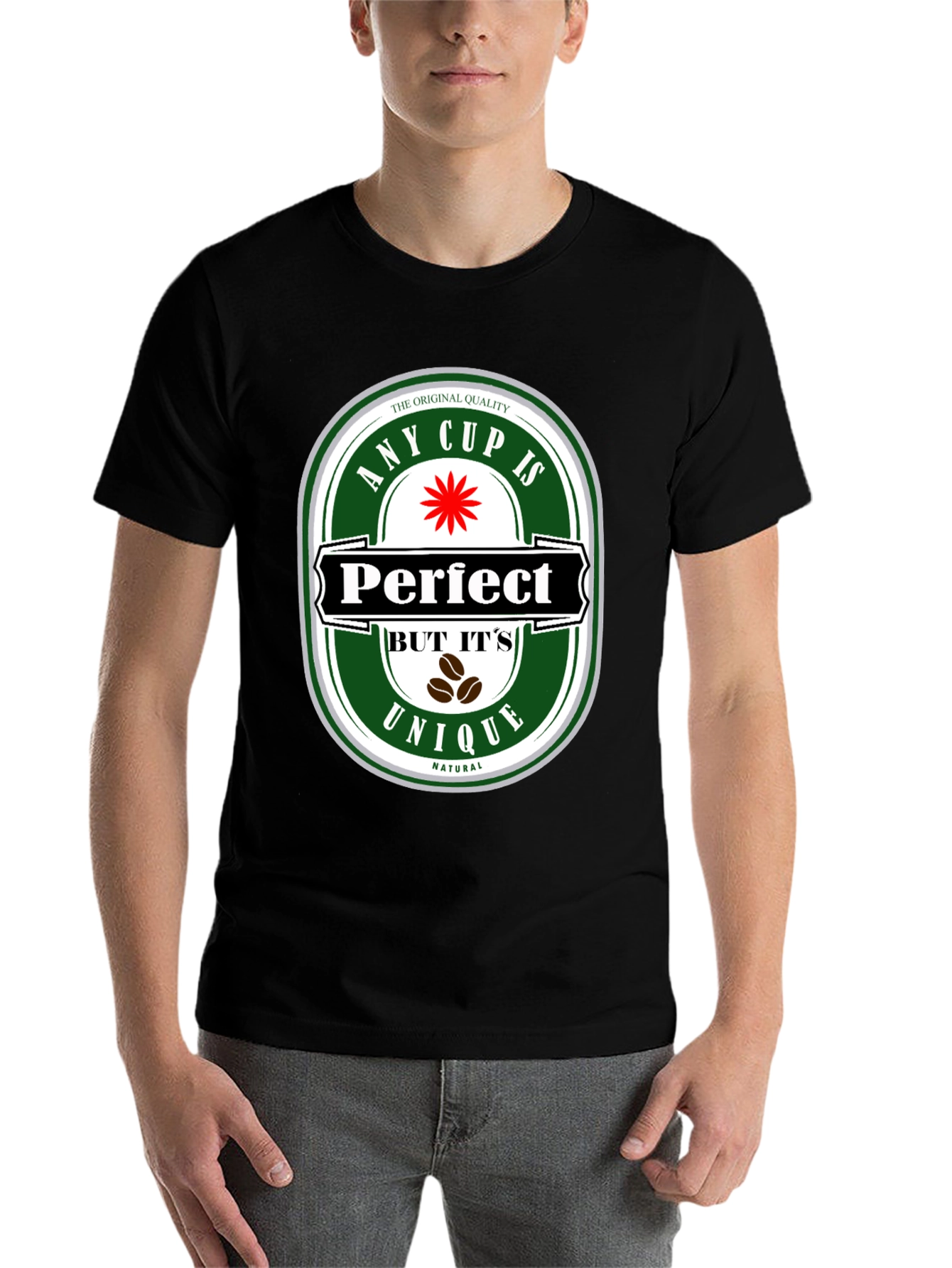 Black Any Cup Is Perfect Unique Natural Coffee Graphic Tee view 7