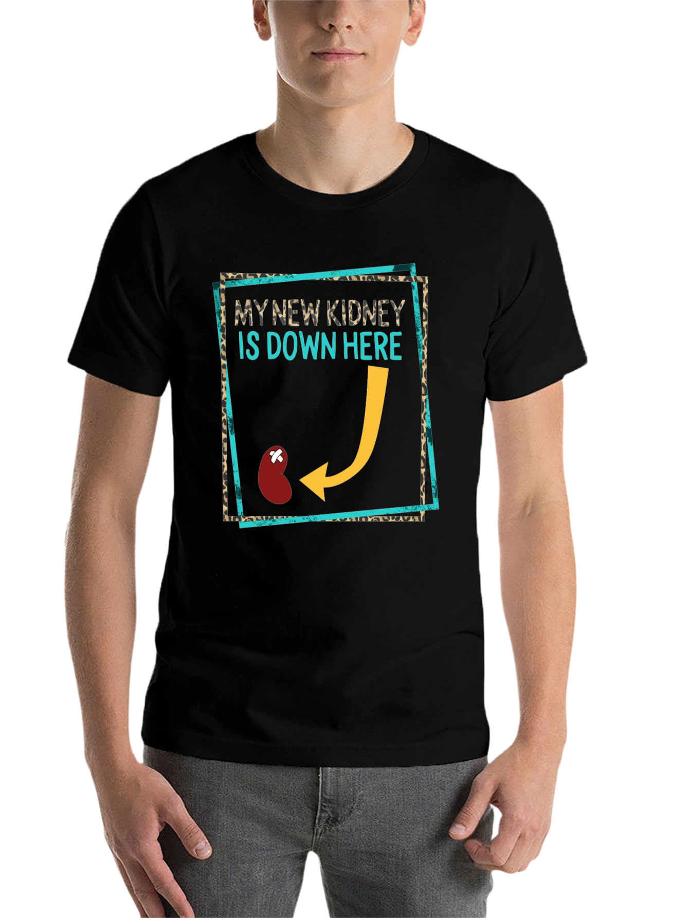 Black New Kidney Funny T-Shirt - Transplant Awareness Tee view 7